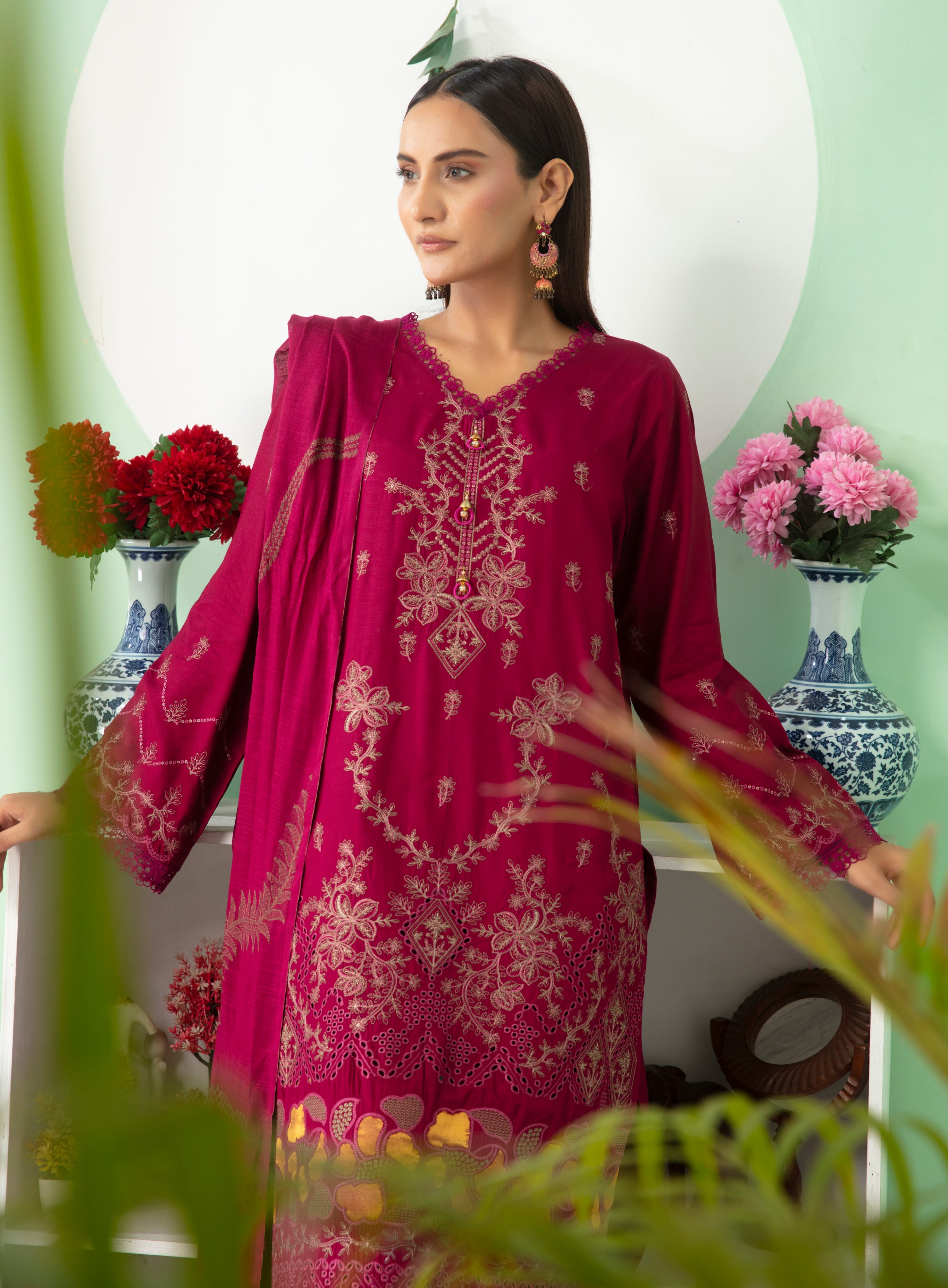 SASSI Viscose EMB Shirt & Dupatta Vol-2417