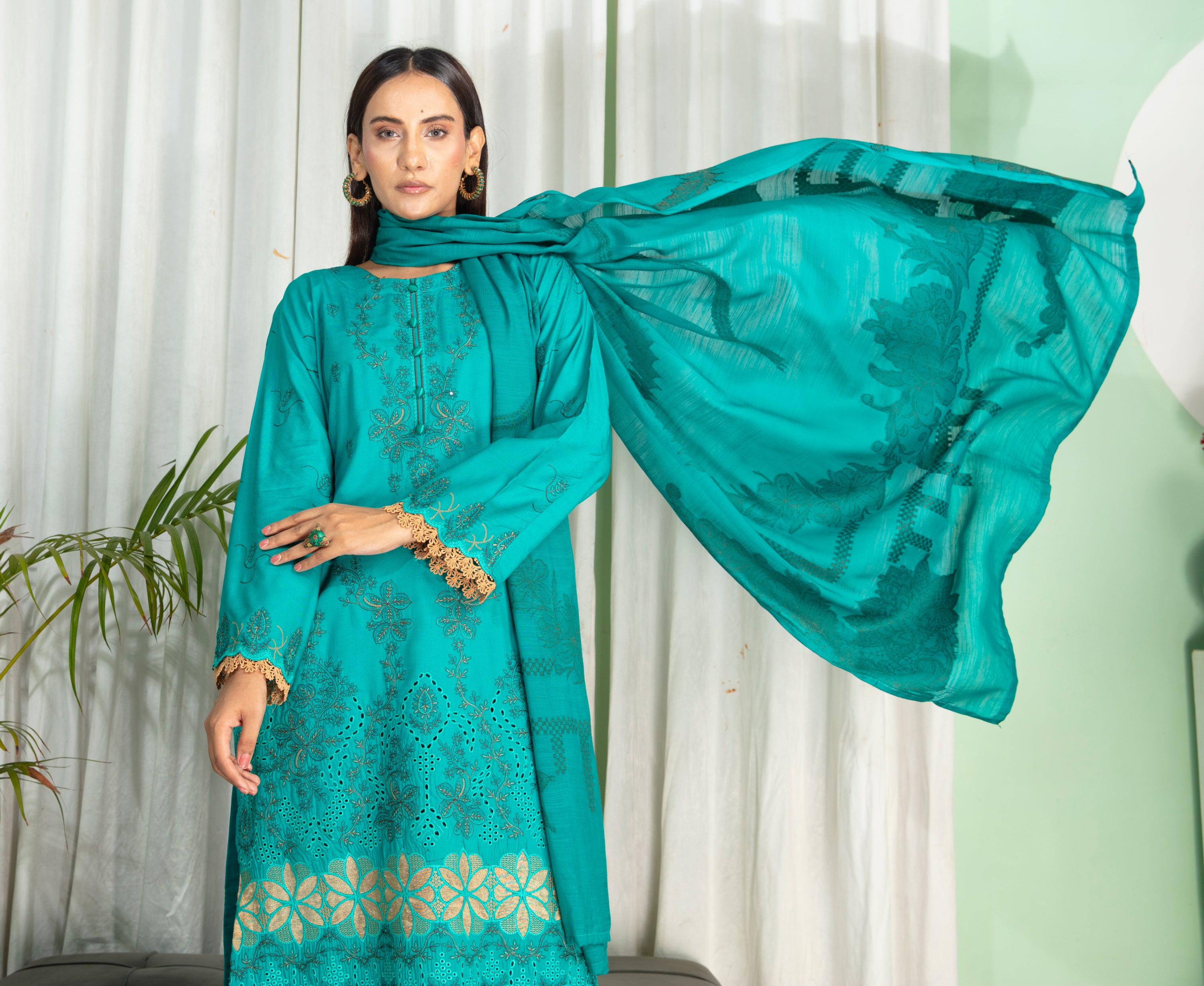 SASSI Viscose EMB Shirt & Dupatta Vol-2417