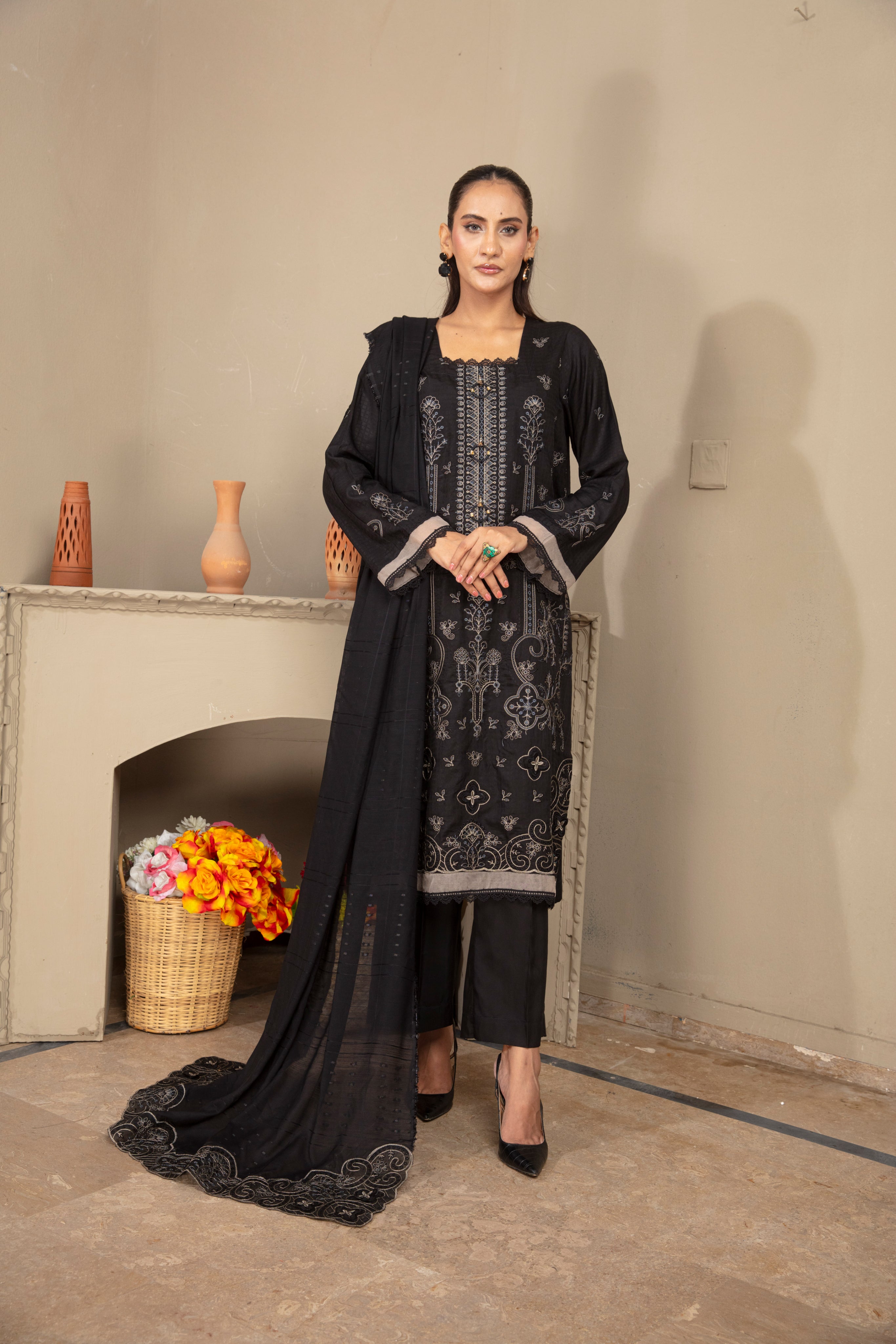 SASSI Viscose EMB Shirt & Dupatta Vol-2404