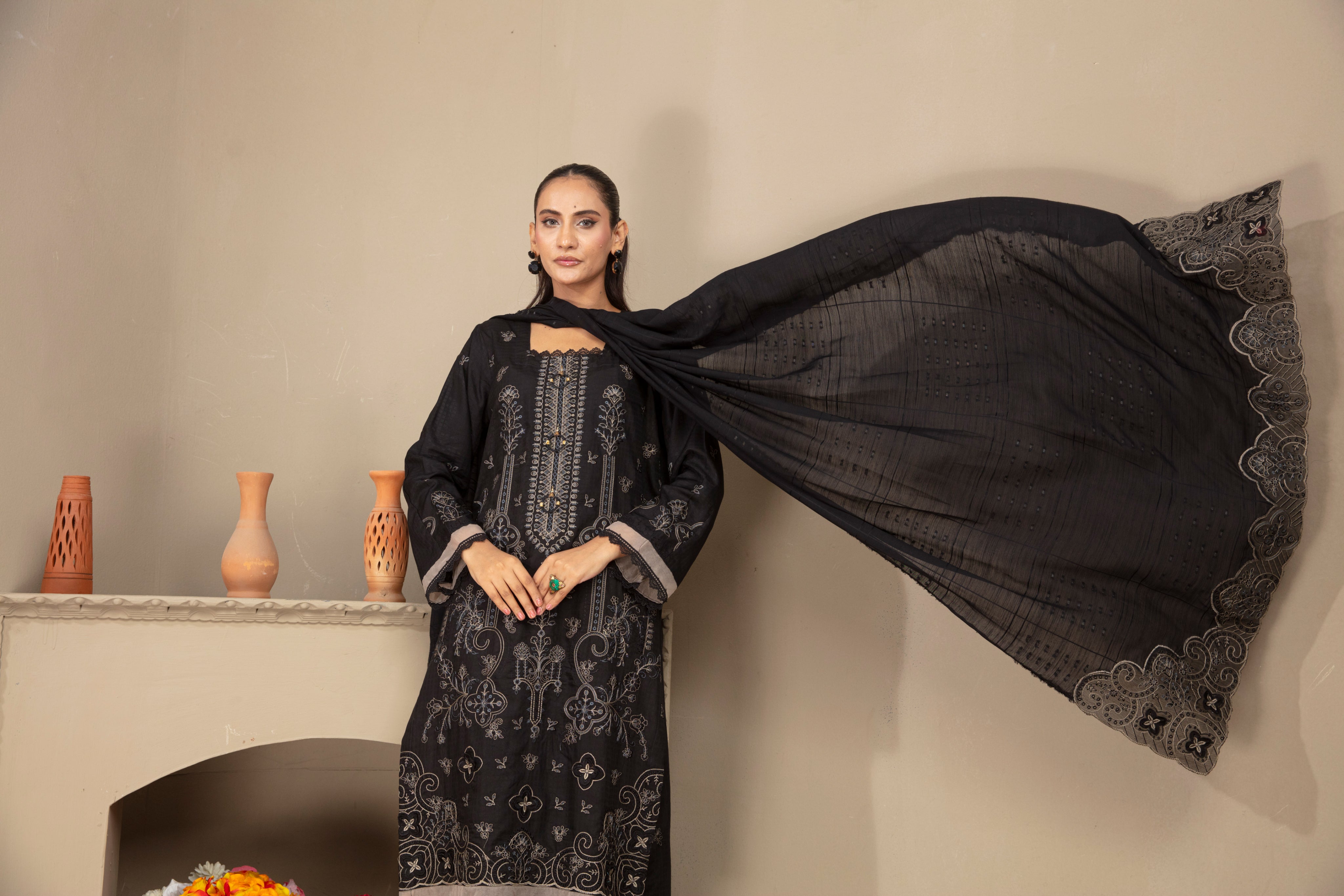 SASSI Viscose EMB Shirt & Dupatta Vol-2404