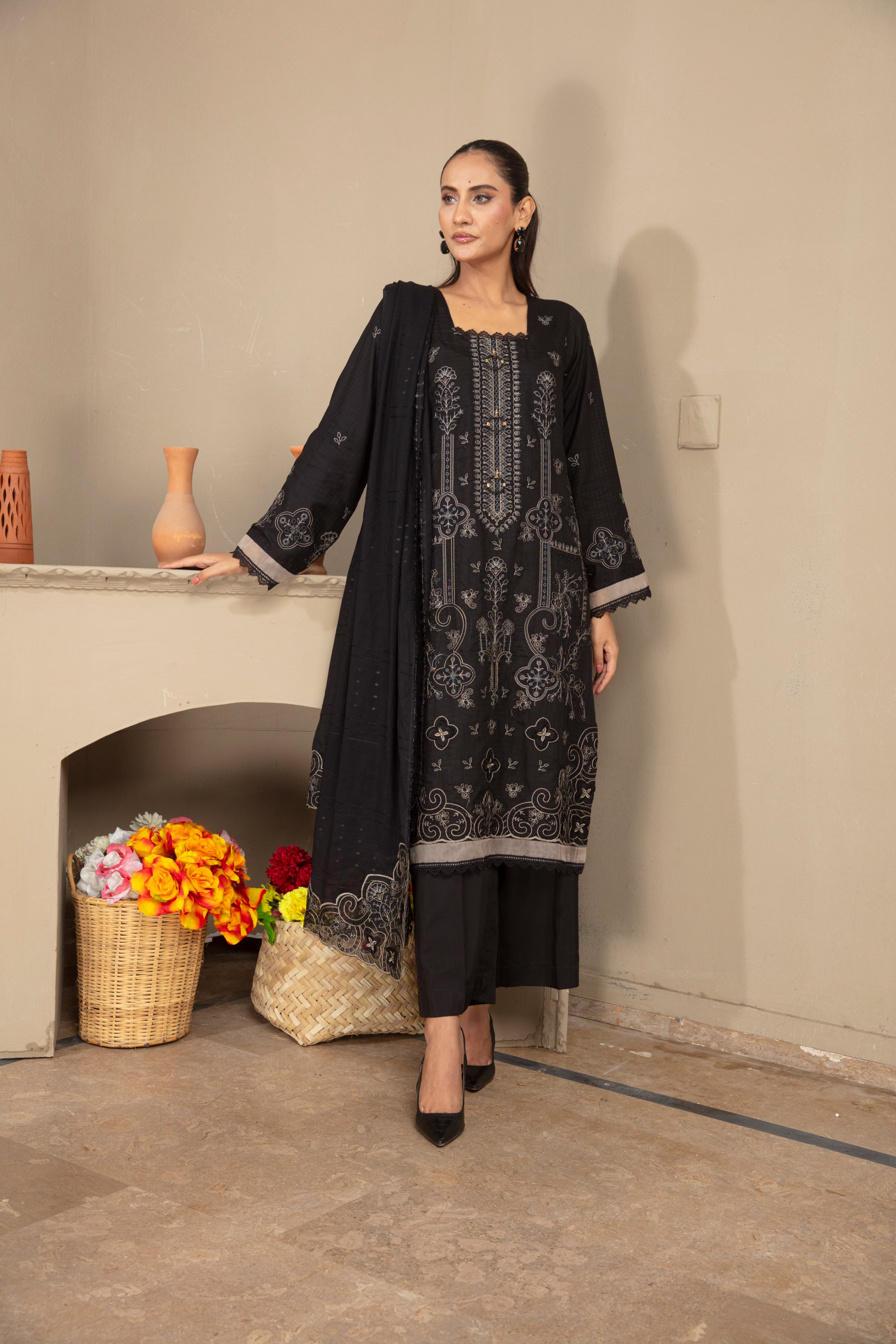 SASSI Viscose EMB Shirt & Dupatta Vol-2404