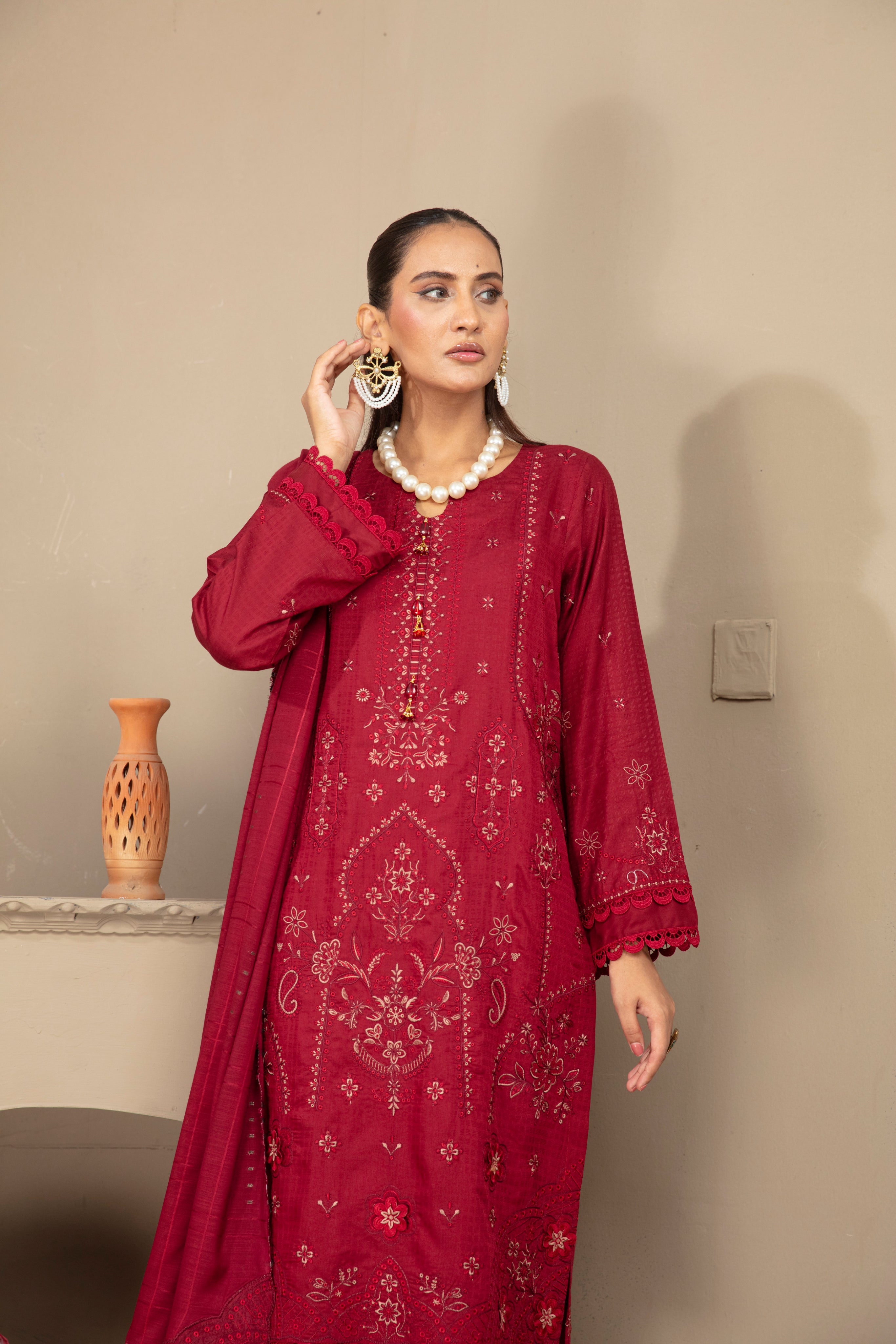 SASSI Viscose EMB Shirt & Dupatta Vol-2404