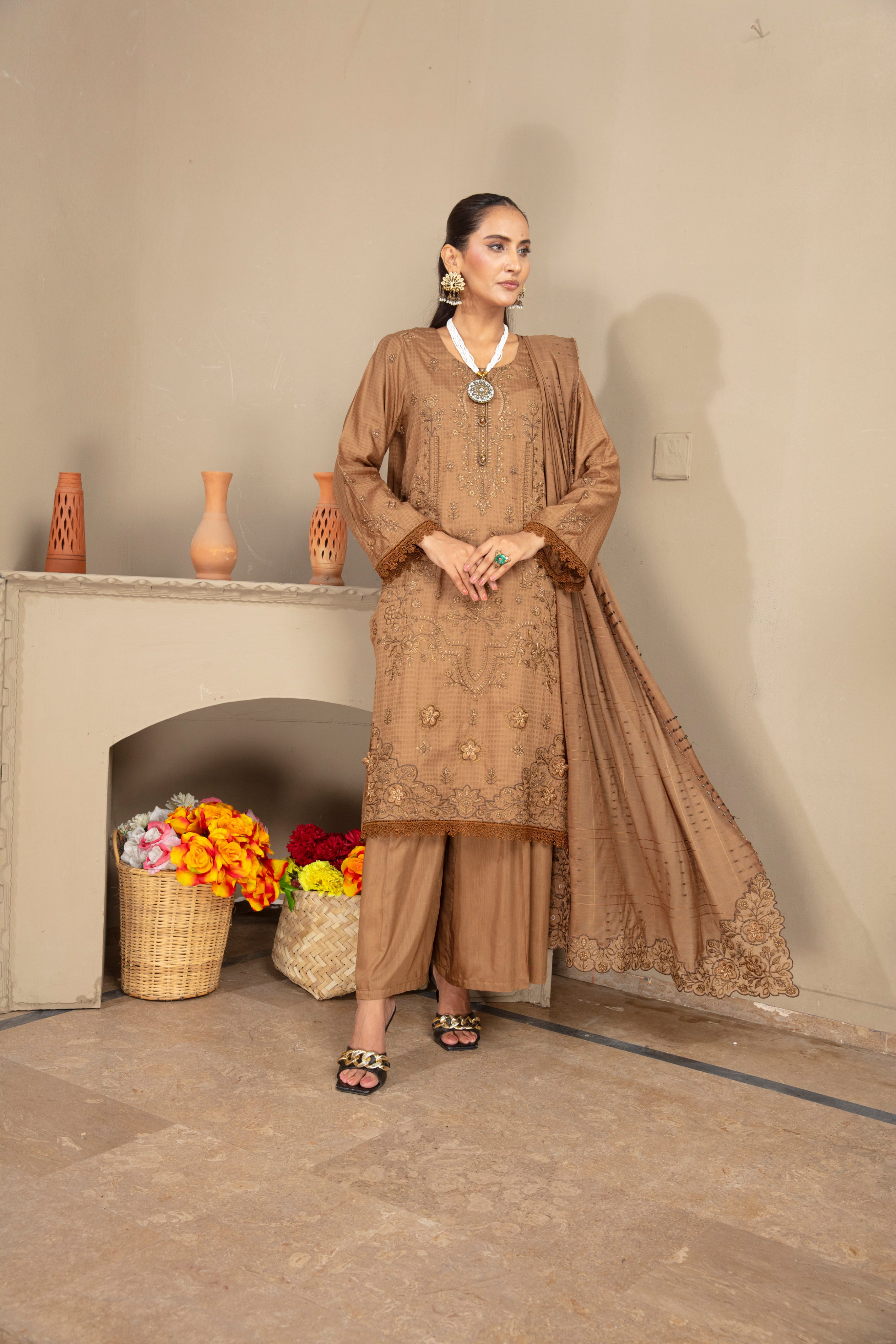 SASSI Viscose EMB Shirt & Dupatta Vol-2404