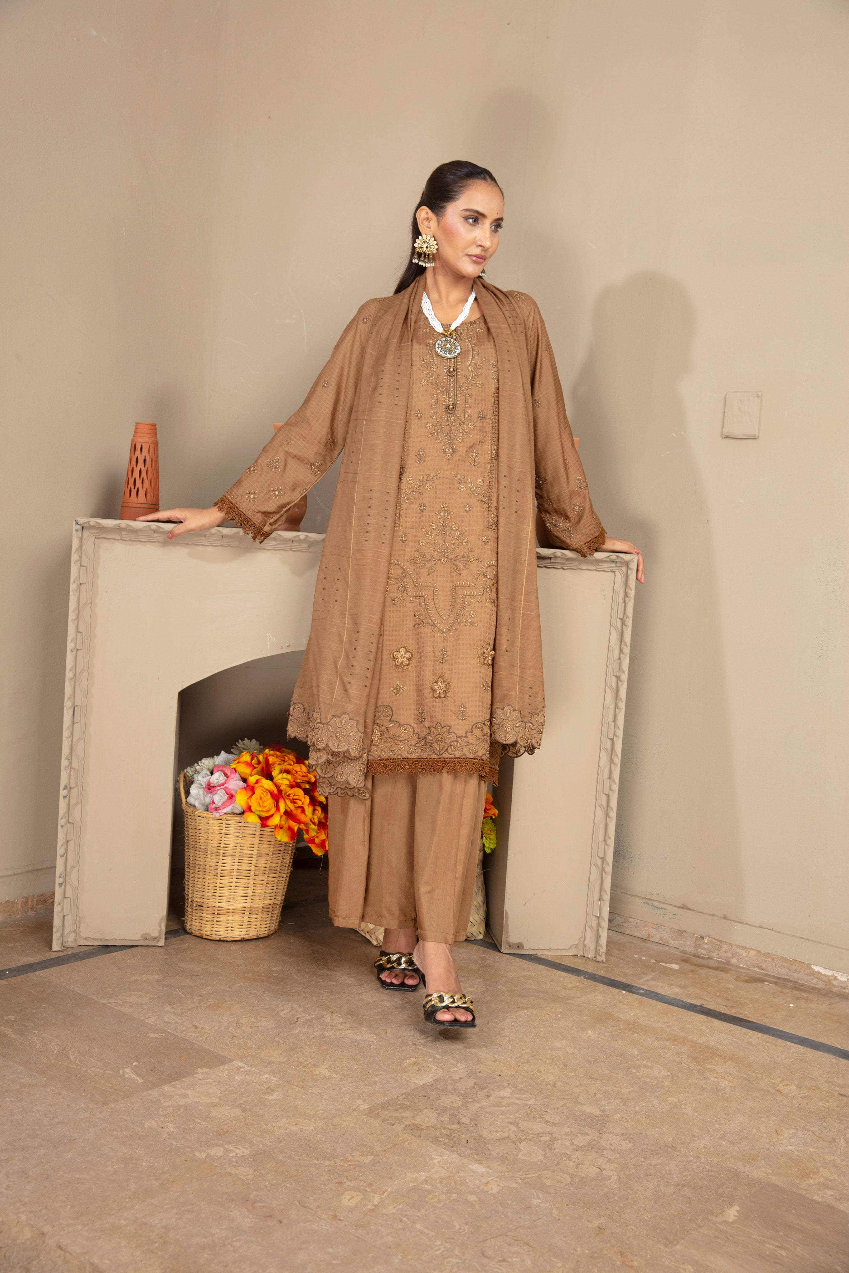 SASSI Viscose EMB Shirt & Dupatta Vol-2404