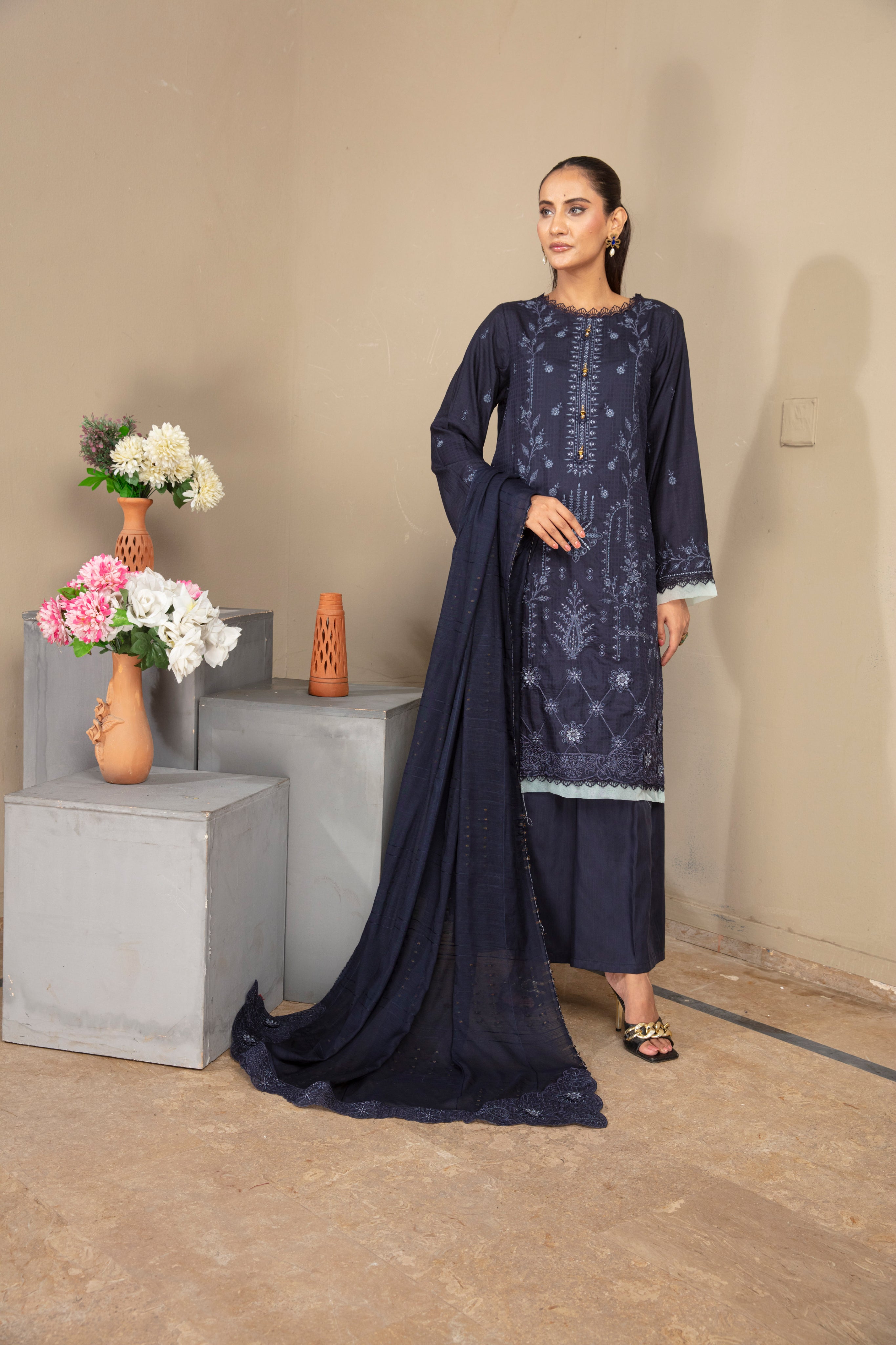 SASSI Viscose EMB Shirt & Dupatta Vol-2404