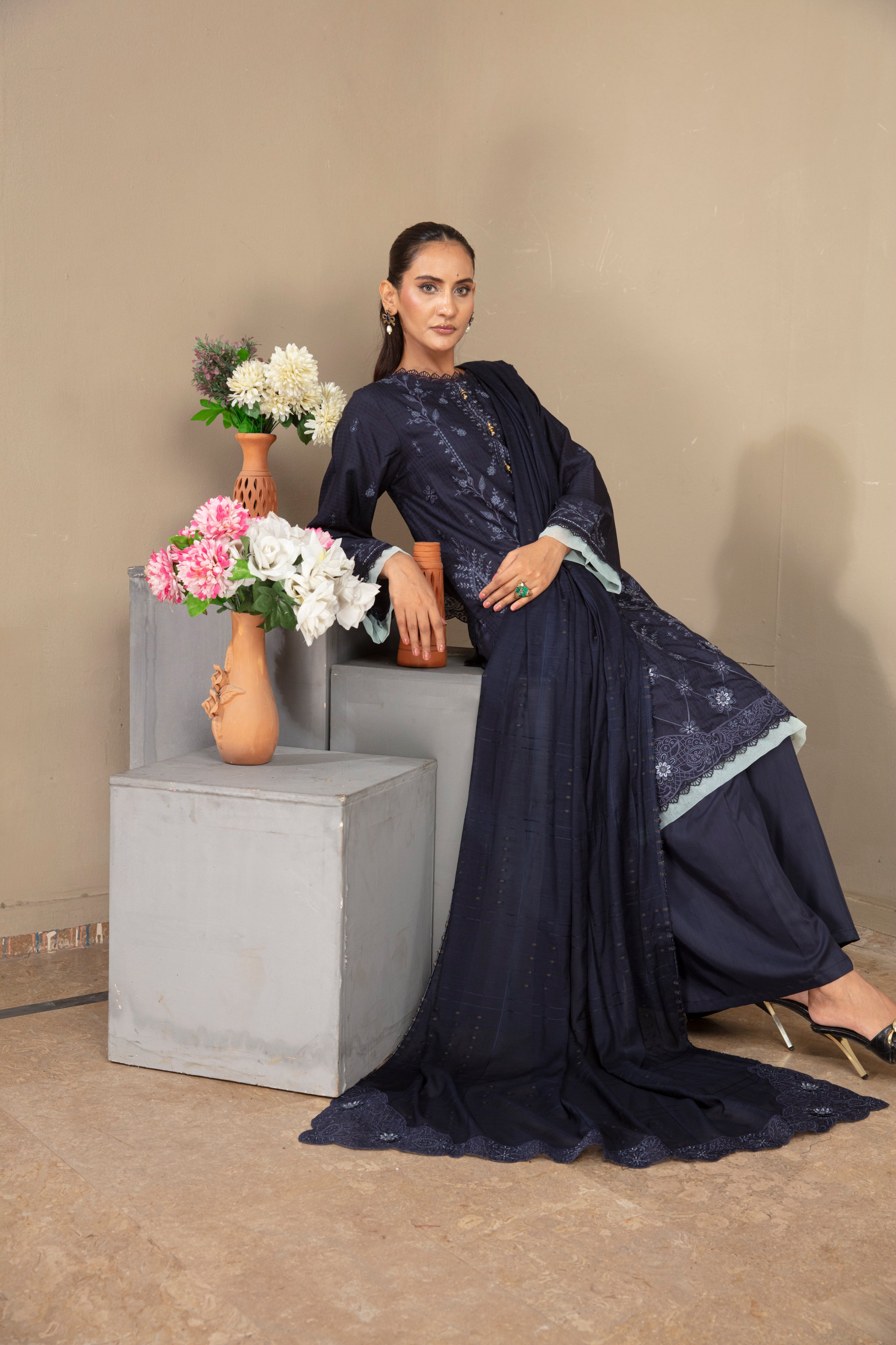 SASSI Viscose EMB Shirt & Dupatta Vol-2404