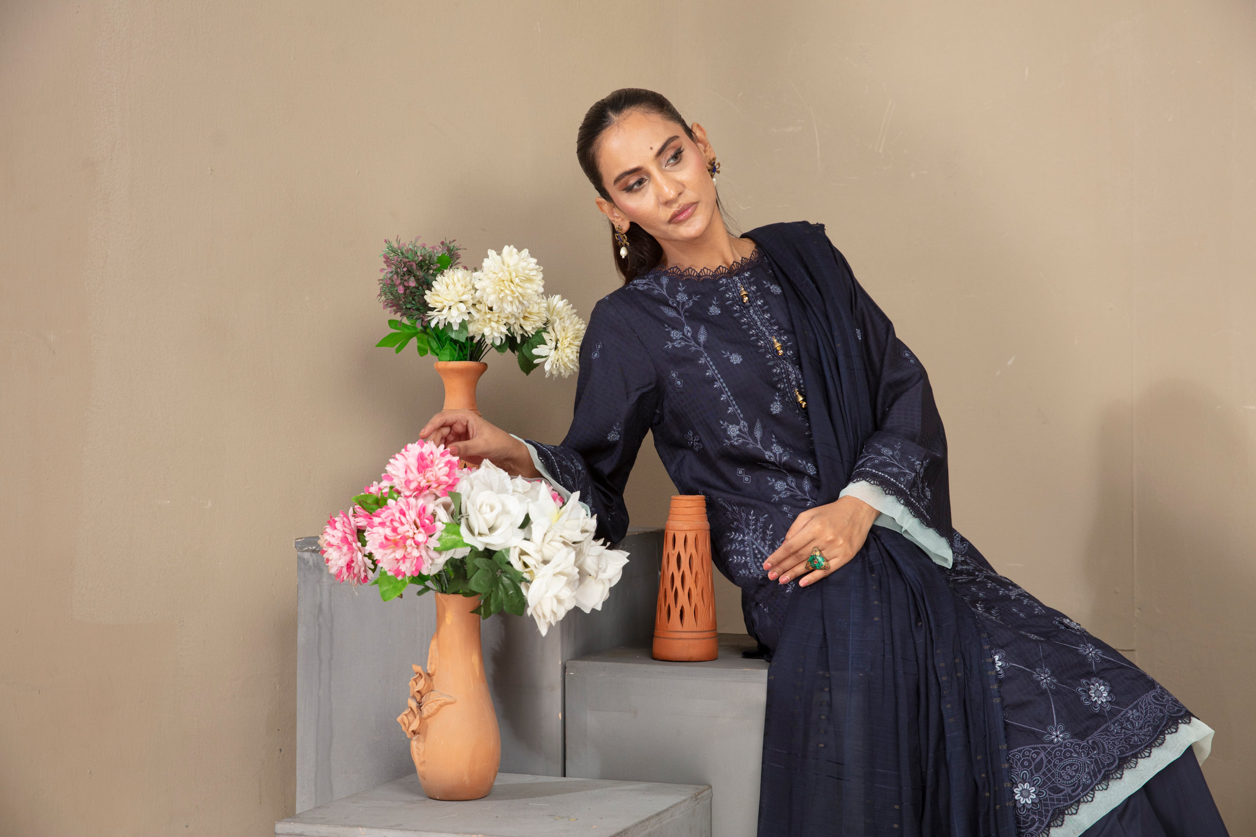 SASSI Viscose EMB Shirt & Dupatta Vol-2404
