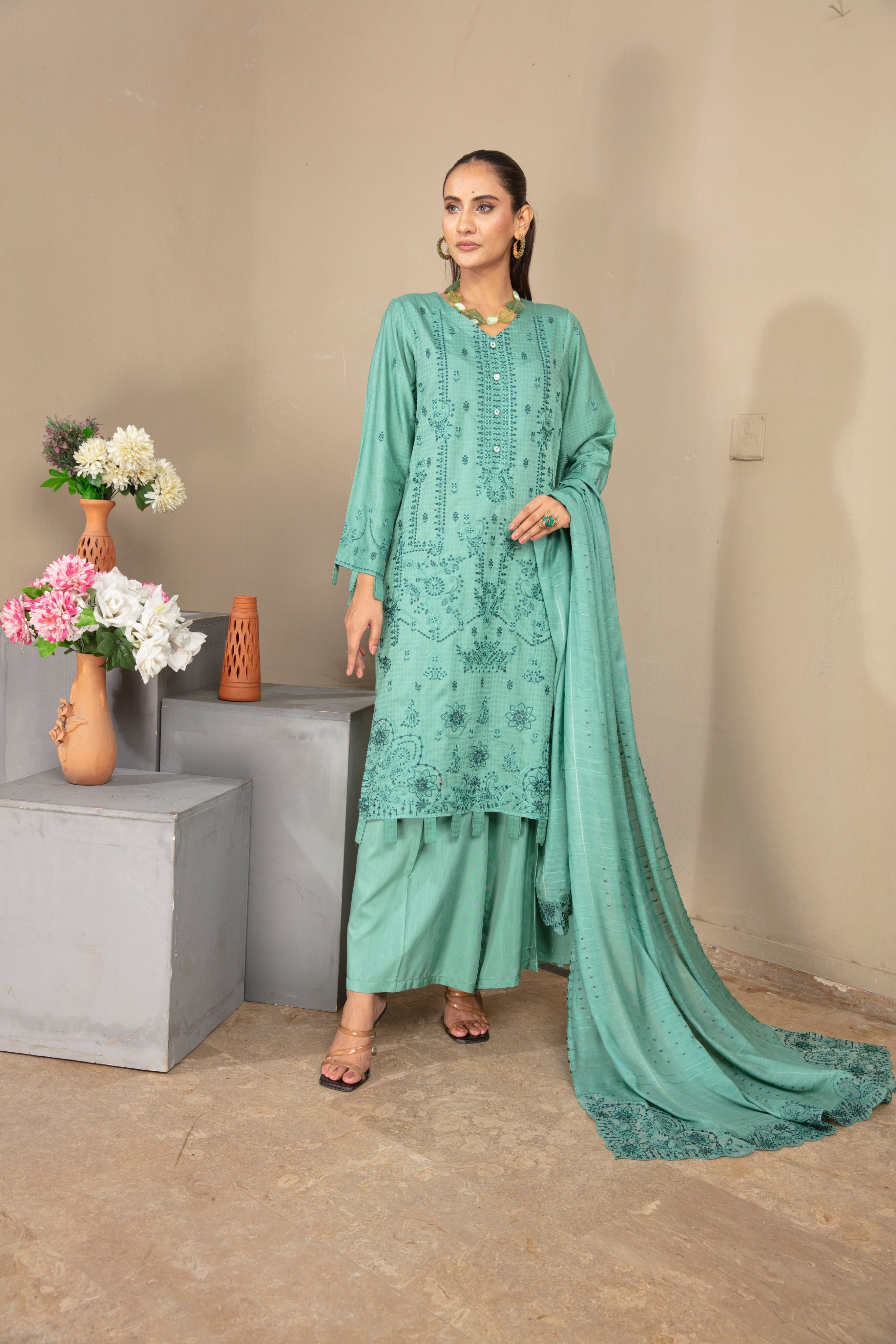SASSI Viscose EMB Shirt & Dupatta Vol-2404