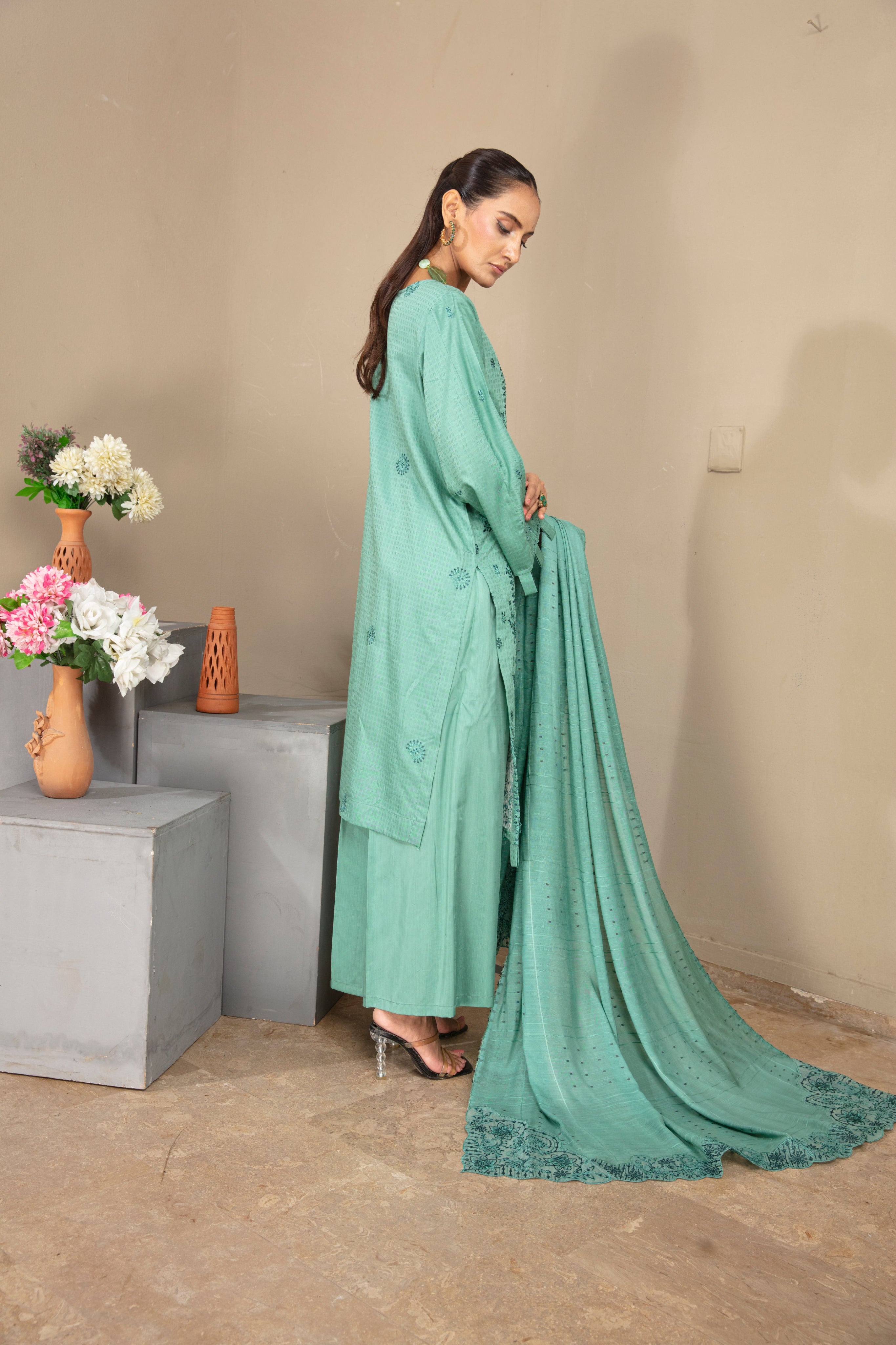 SASSI Viscose EMB Shirt & Dupatta Vol-2404