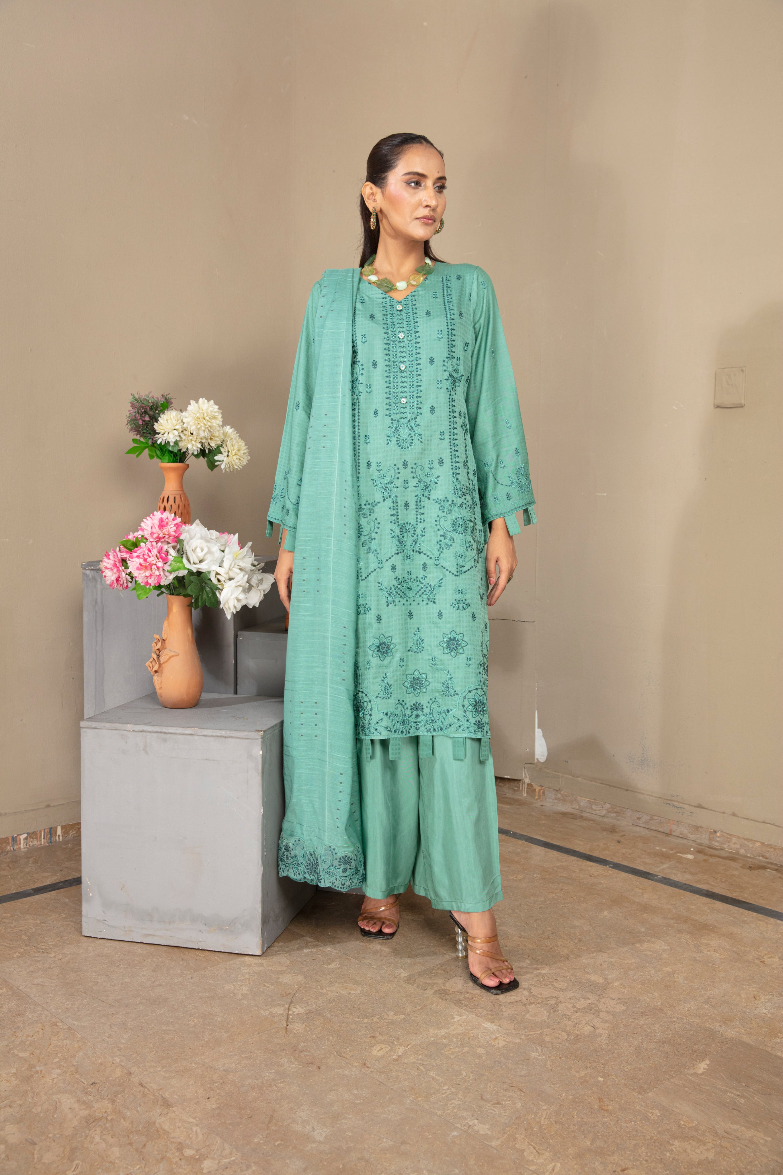 SASSI Viscose EMB Shirt & Dupatta Vol-2404