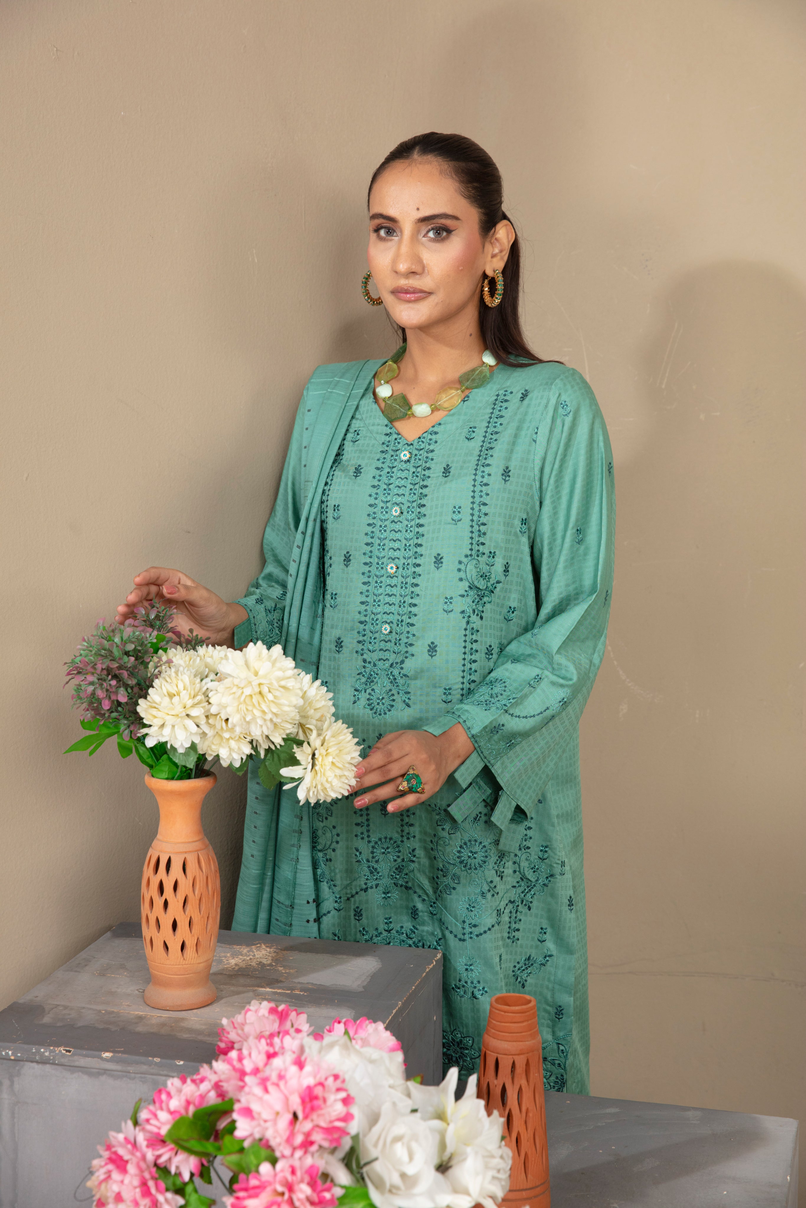 SASSI Viscose EMB Shirt & Dupatta Vol-2404