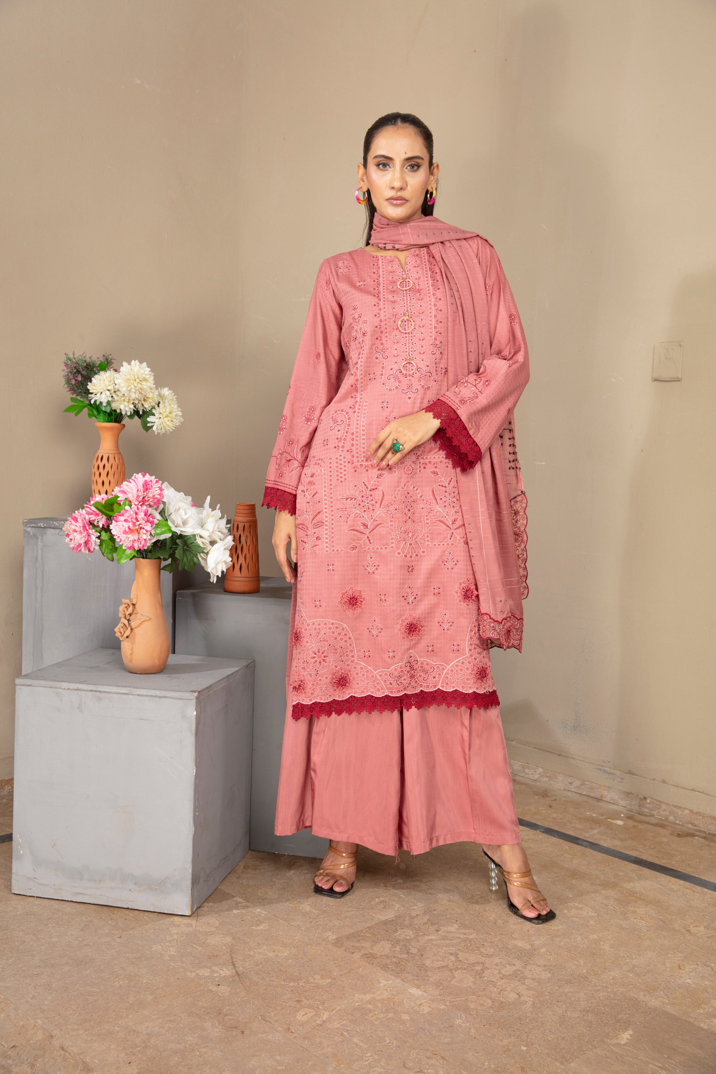 SASSI Viscose EMB Shirt & Dupatta Vol-2404