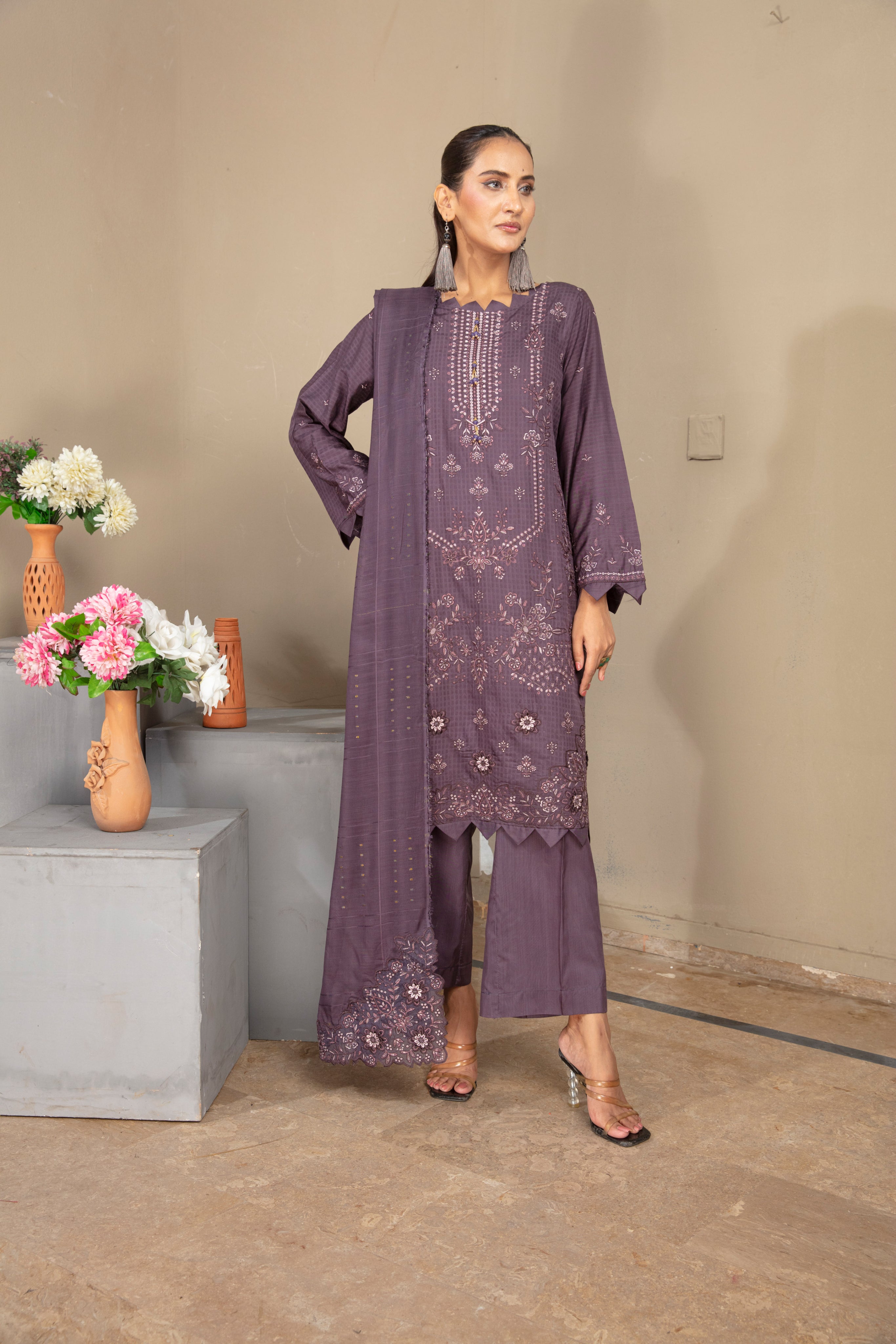 SASSI Viscose EMB Shirt & Dupatta Vol-2404