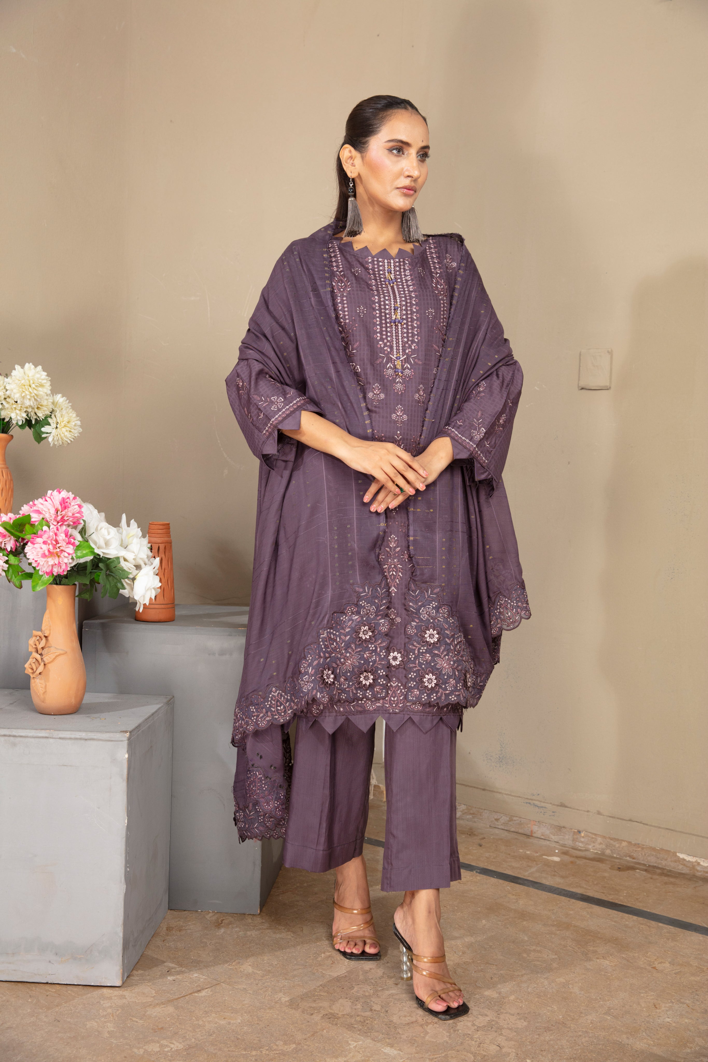 SASSI Viscose EMB Shirt & Dupatta Vol-2404