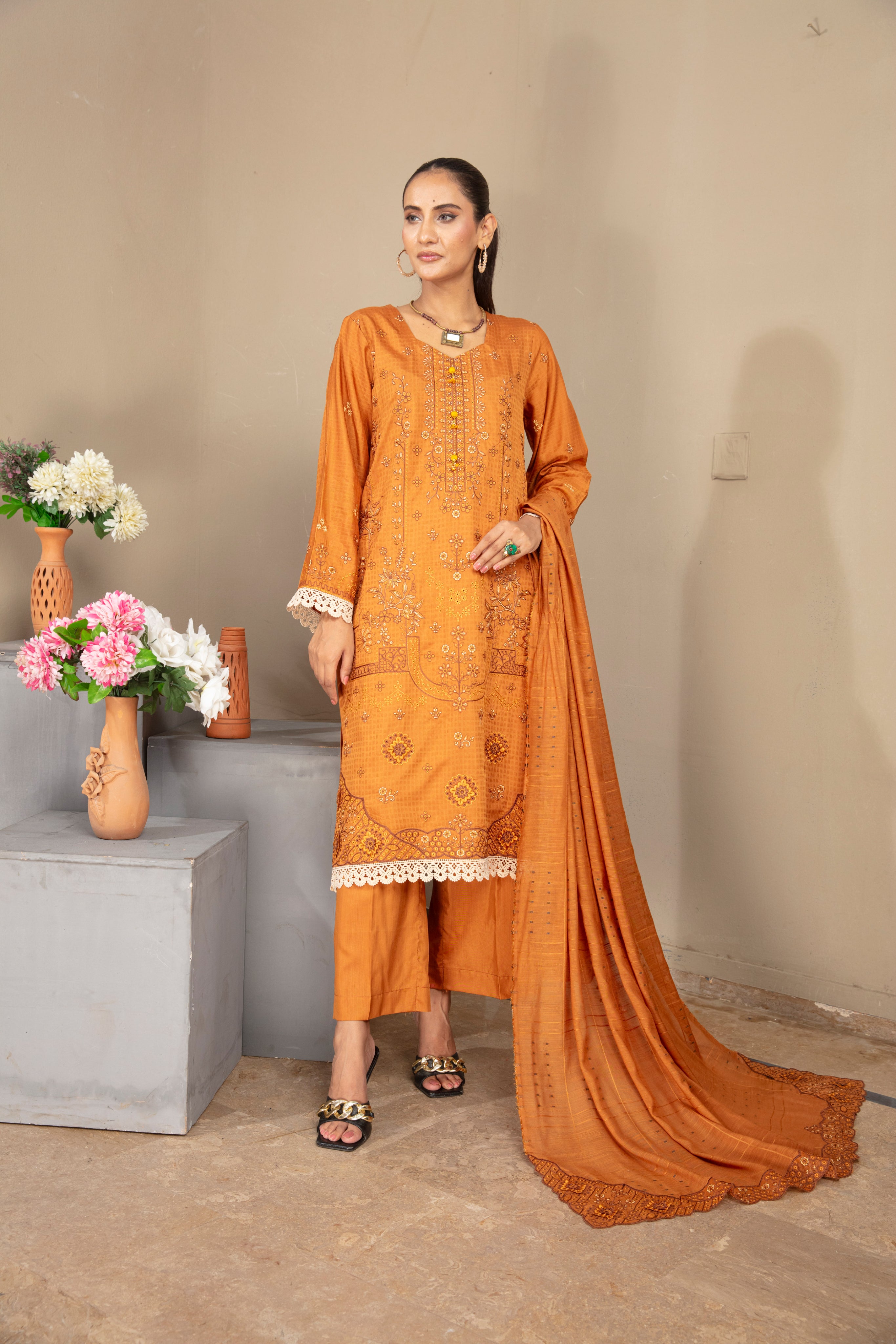 SASSI Viscose EMB Shirt & Dupatta Vol-2404