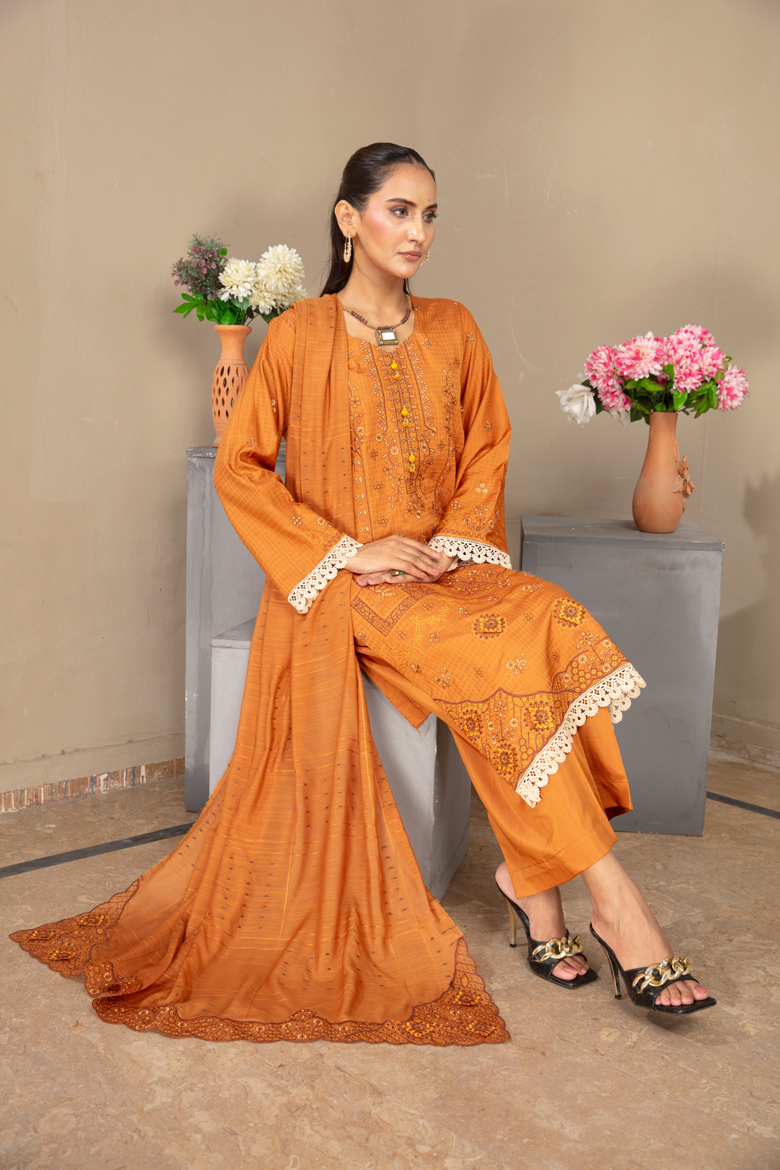 SASSI Viscose EMB Shirt & Dupatta Vol-2404