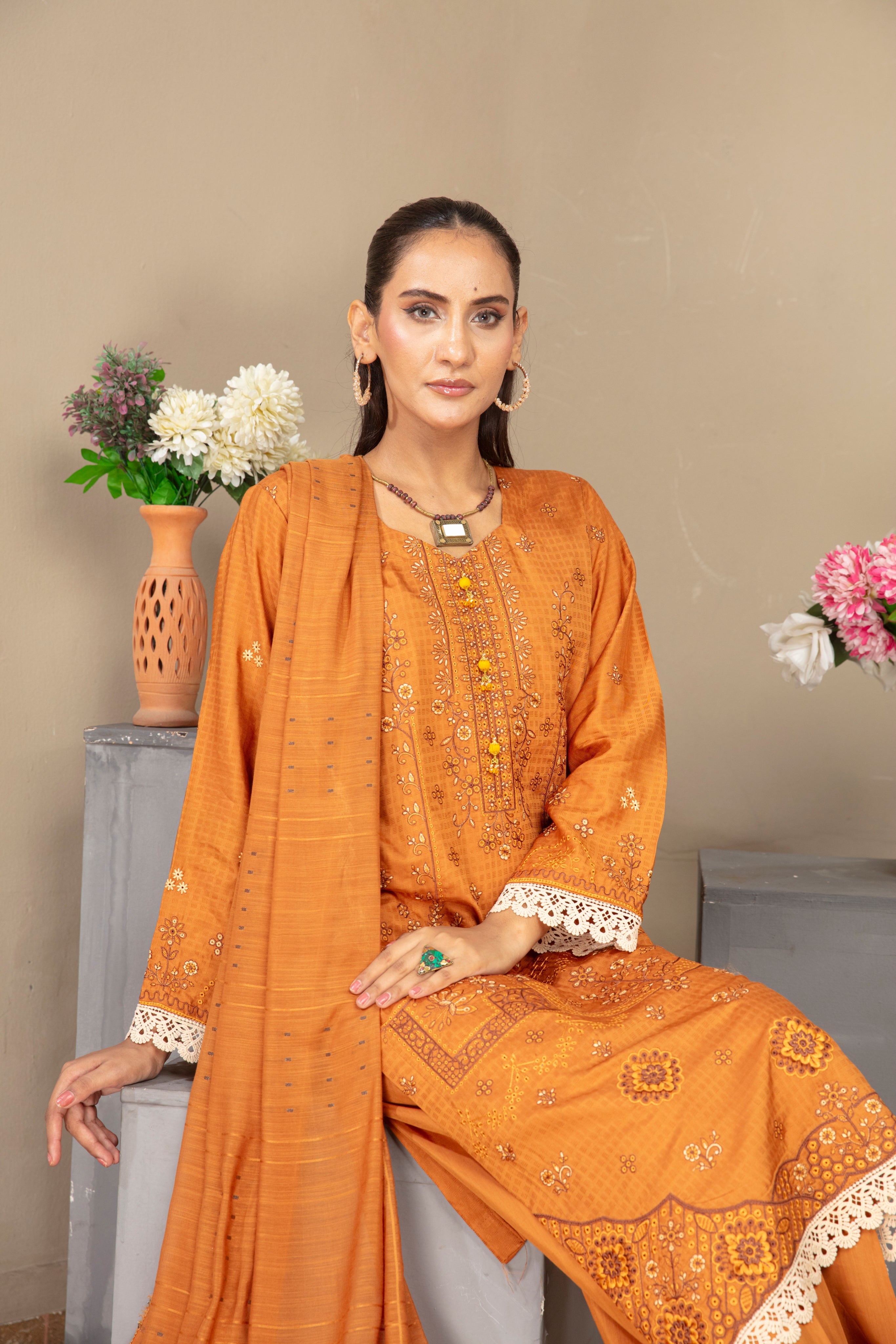 SASSI Viscose EMB Shirt & Dupatta Vol-2404