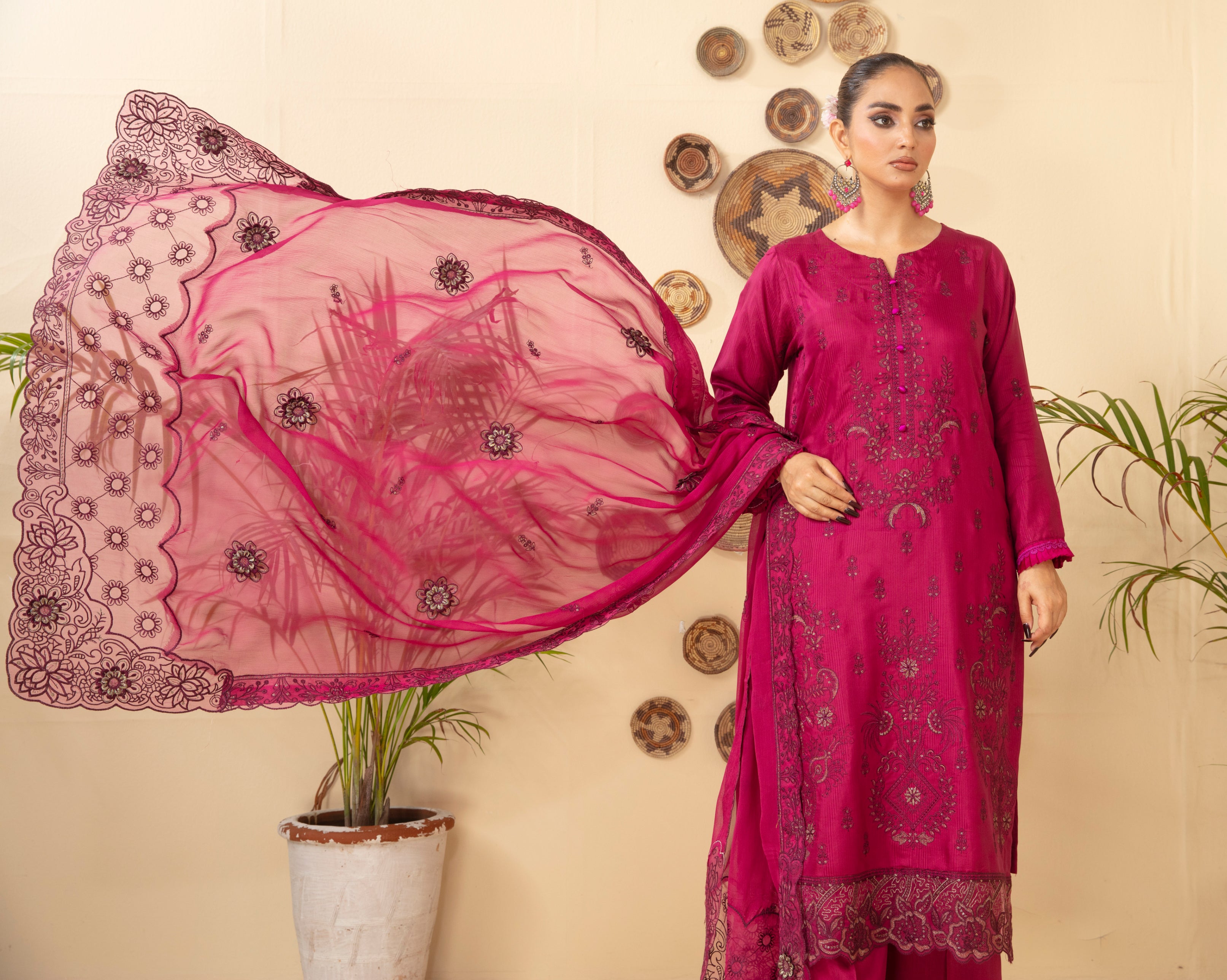 SASSI Viscose EMB Shirt & Dupatta Vol-2402