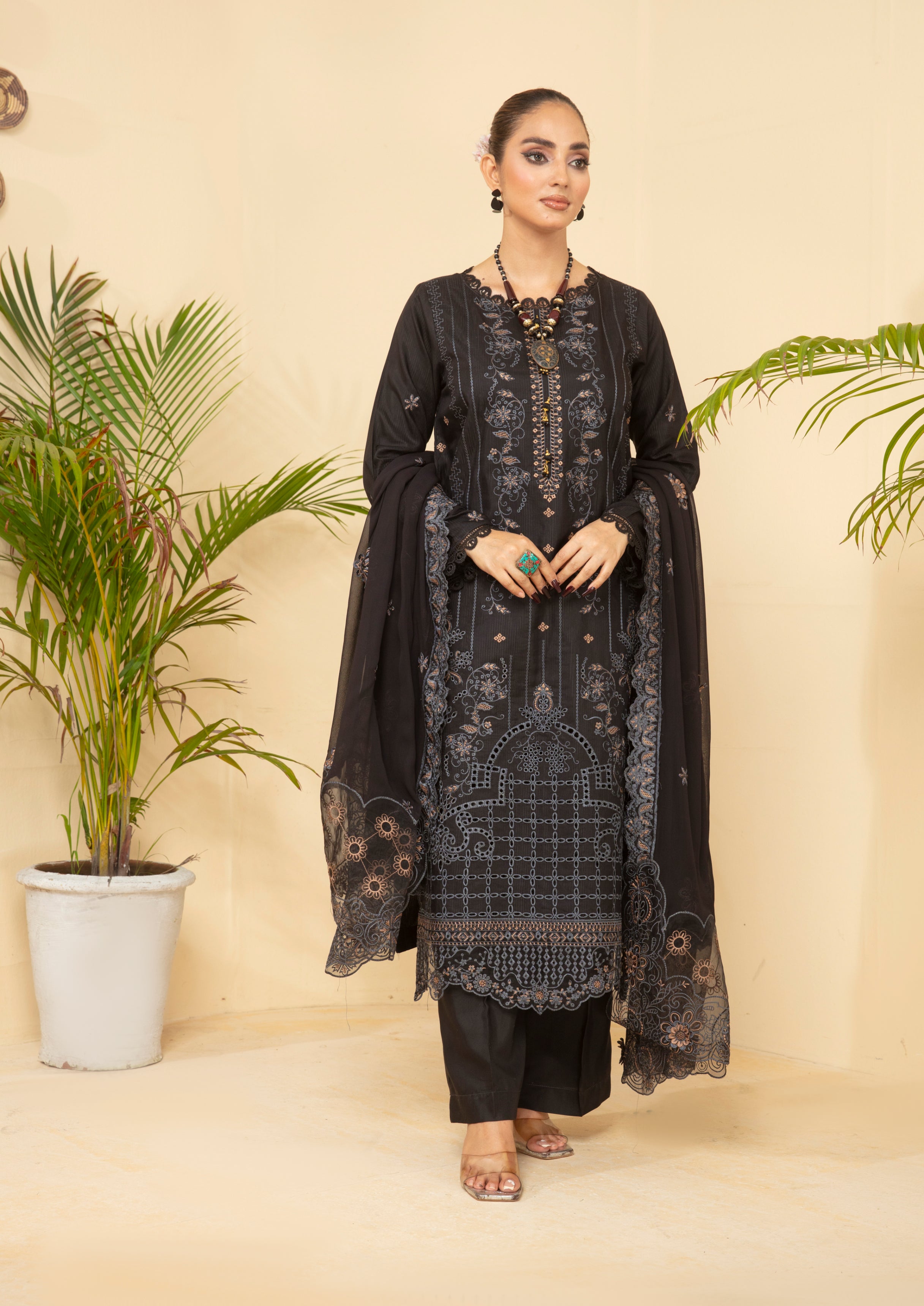 SASSI Viscose EMB Shirt & Dupatta Vol-2402