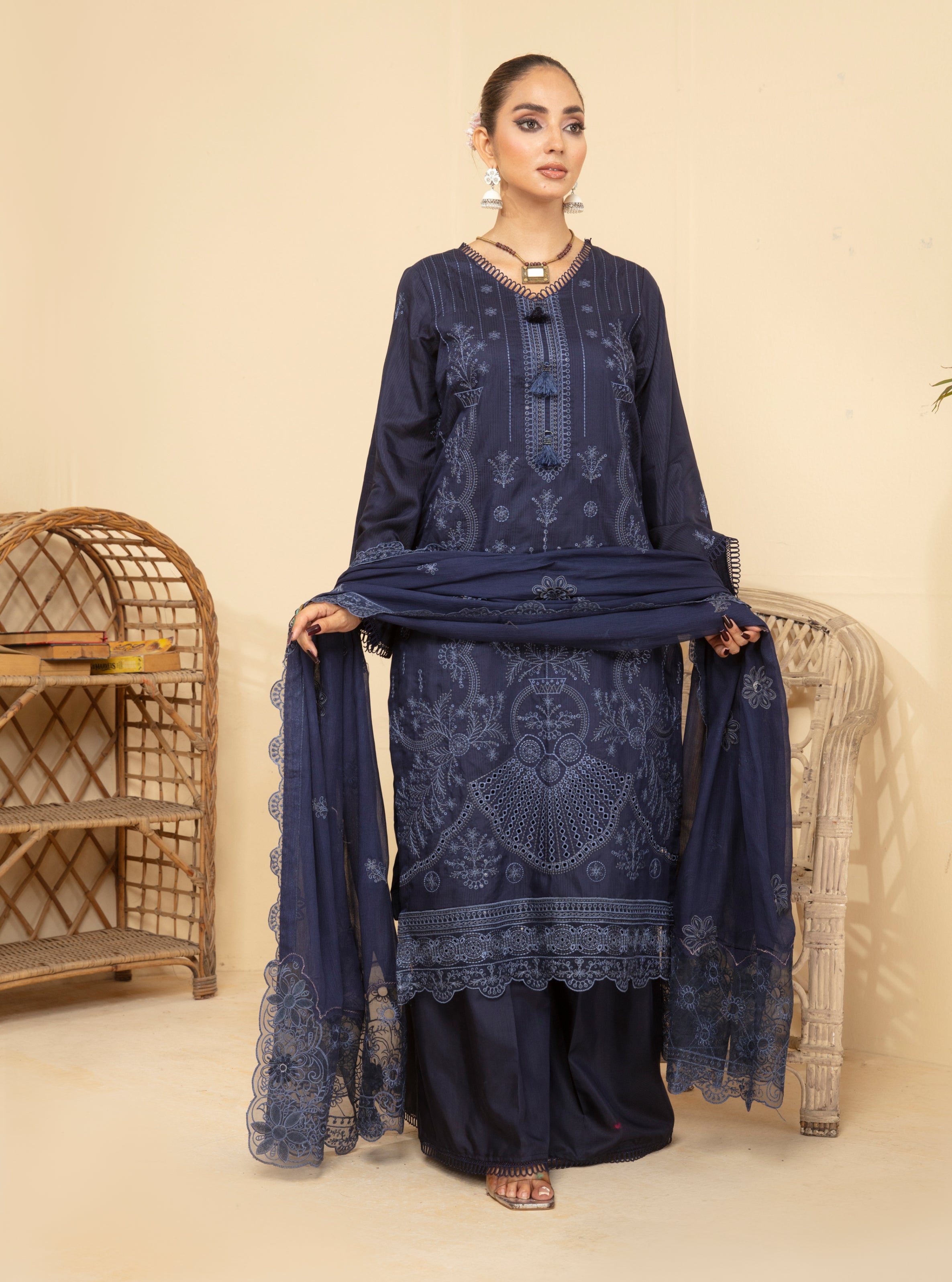 SASSI Viscose EMB Shirt & Dupatta Vol-2402