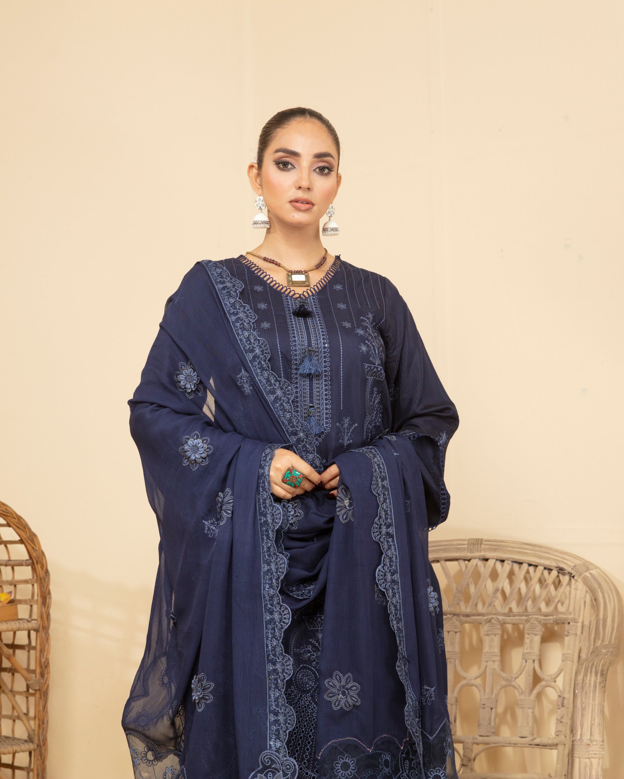 SASSI Viscose EMB Shirt & Dupatta Vol-2402