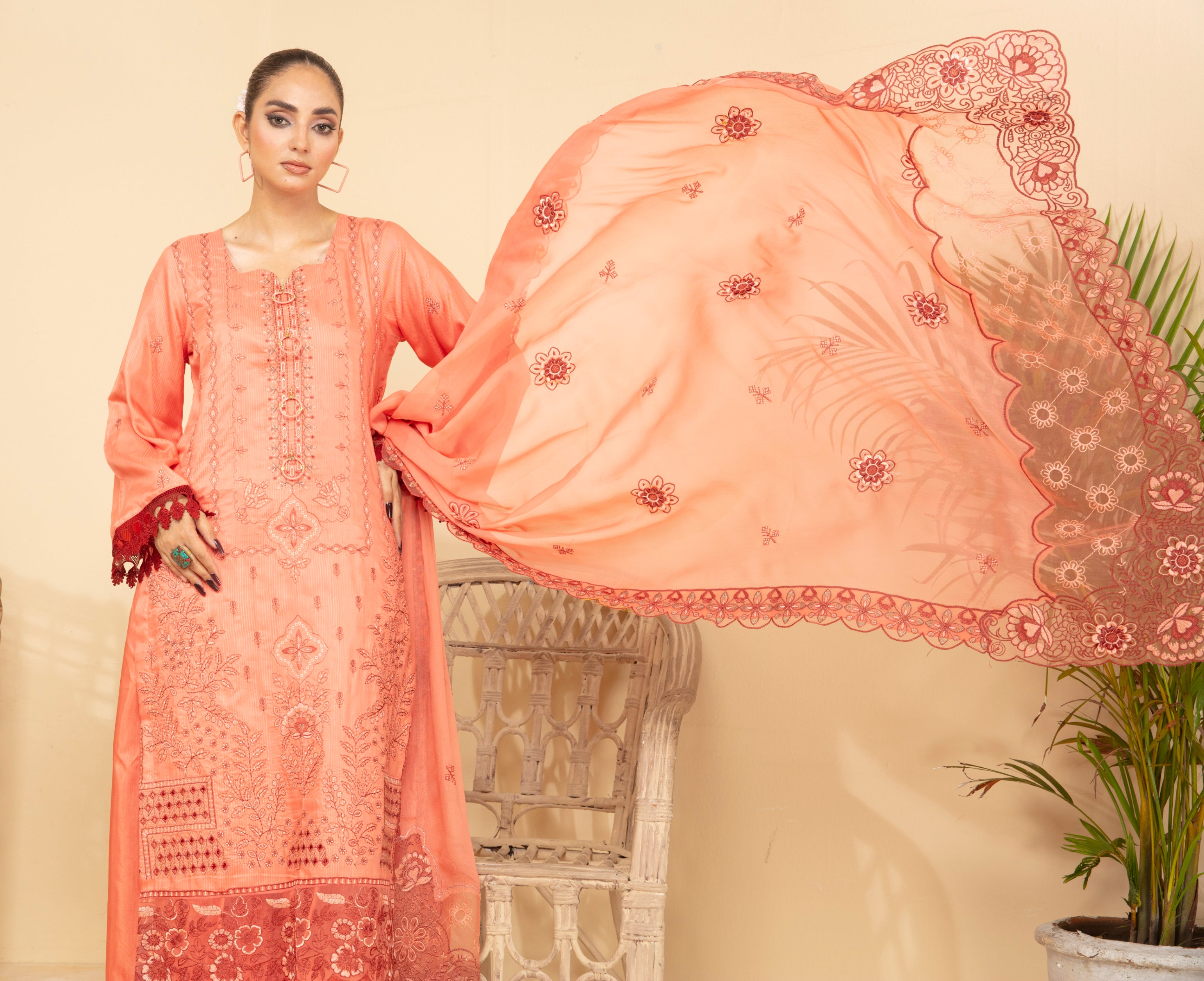 SASSI Viscose EMB Shirt & Dupatta Vol-2402