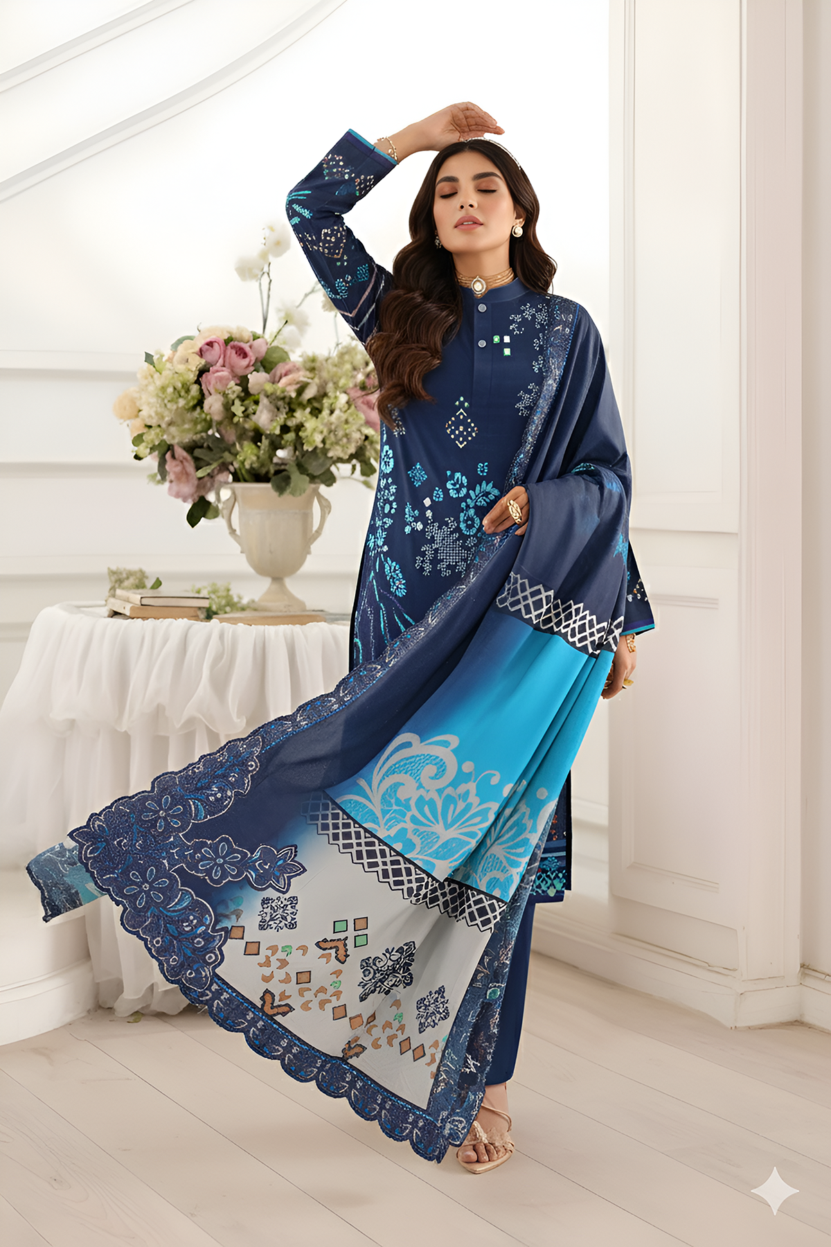 SASSI KHADDER EMB Shirt & Dupatta Vol-2450