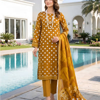 Sassi Vol 3112 Unstitched Lawn Suit 3 Piece with Floral Voil Dupatta — 1