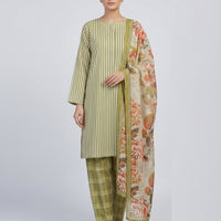 Sassi  Vol 3104 –  Unstitched Lawn Suit 3 Piece with Floral Voil Dupatta — 1