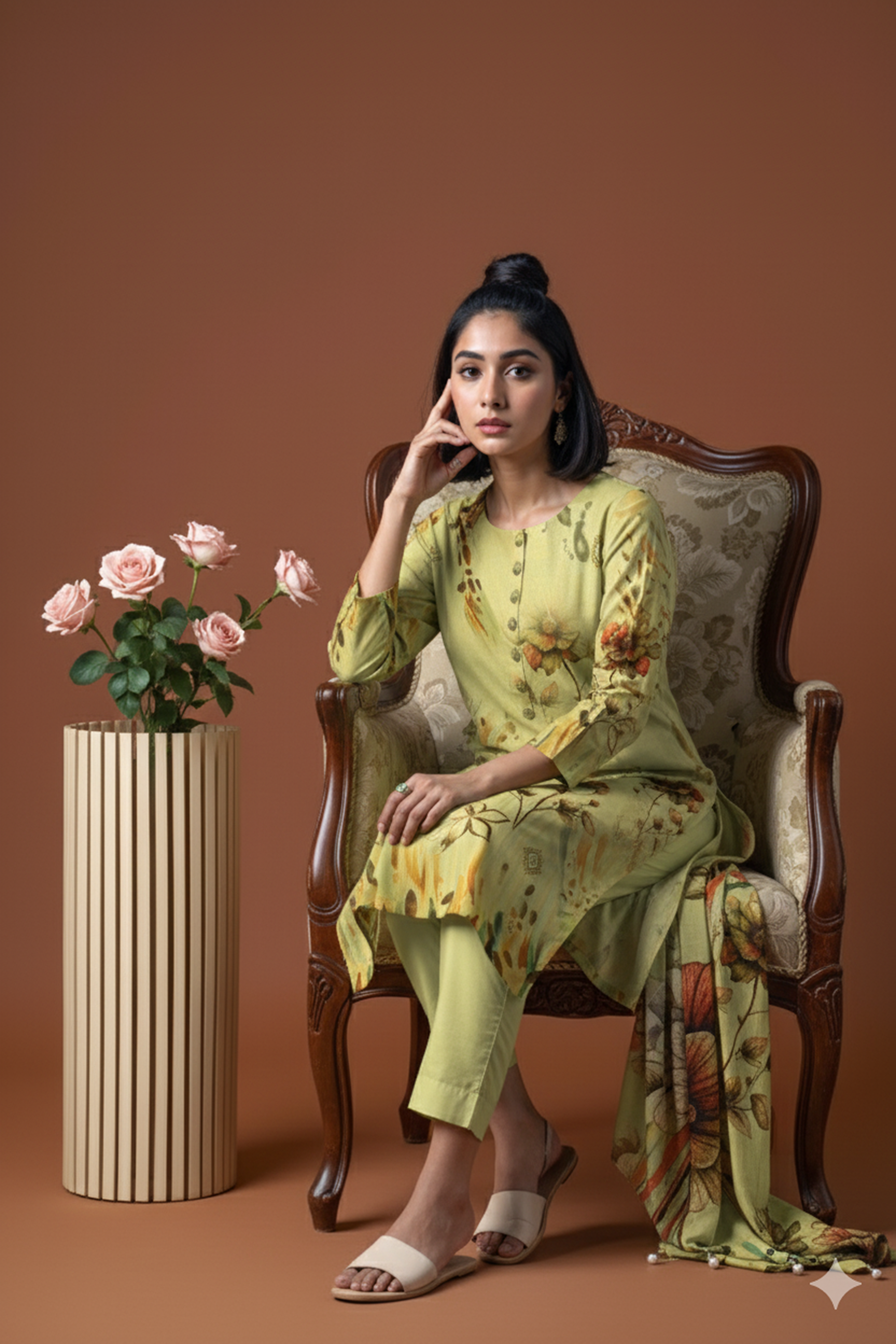 SASSI WOOL Print Shirt & Dupatta Vol-2499