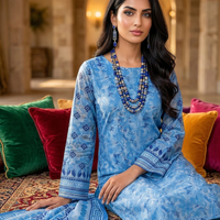 Sassi Premium Airjet Lawn Vol 2851 – 3 Piece Unstitched Sparkle Floral Suit — 3