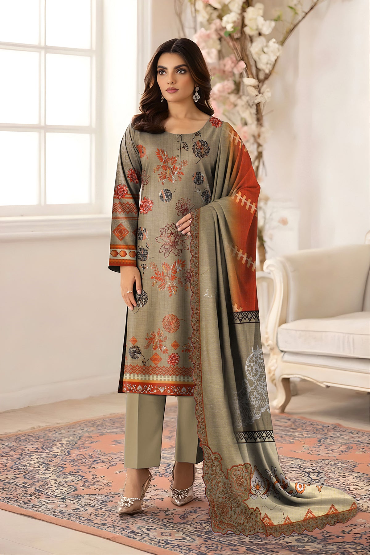 SASSI KHADDER EMB Shirt & Dupatta Vol-2450