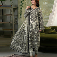 SASSI Vol-5005 – Premium Pre-Shrunk 3PC Unstitched Lawn Suit with Embroidered Patches — 1