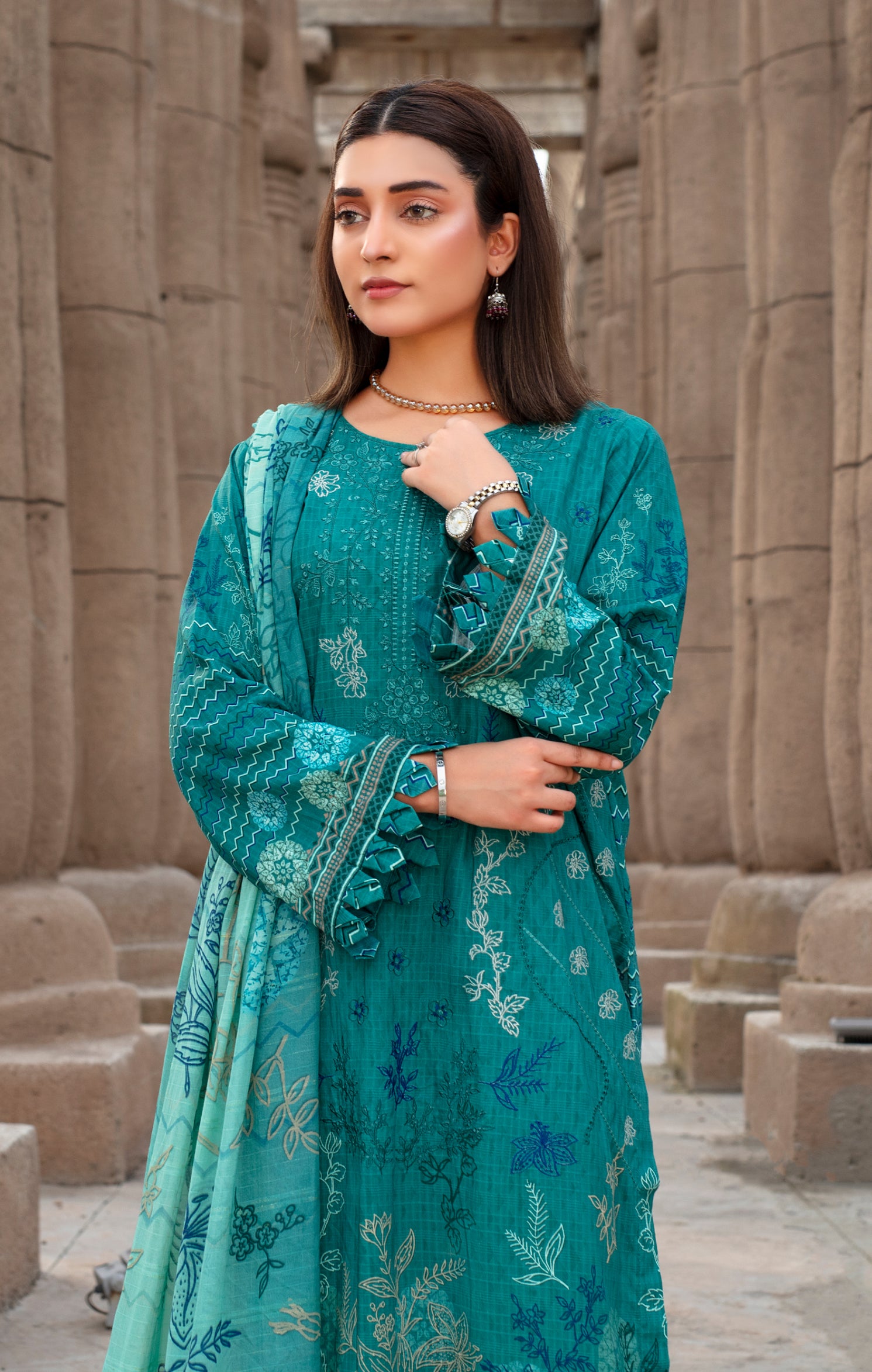 SASSI Viscose EMB Shirt & Dupatta Vol-2457