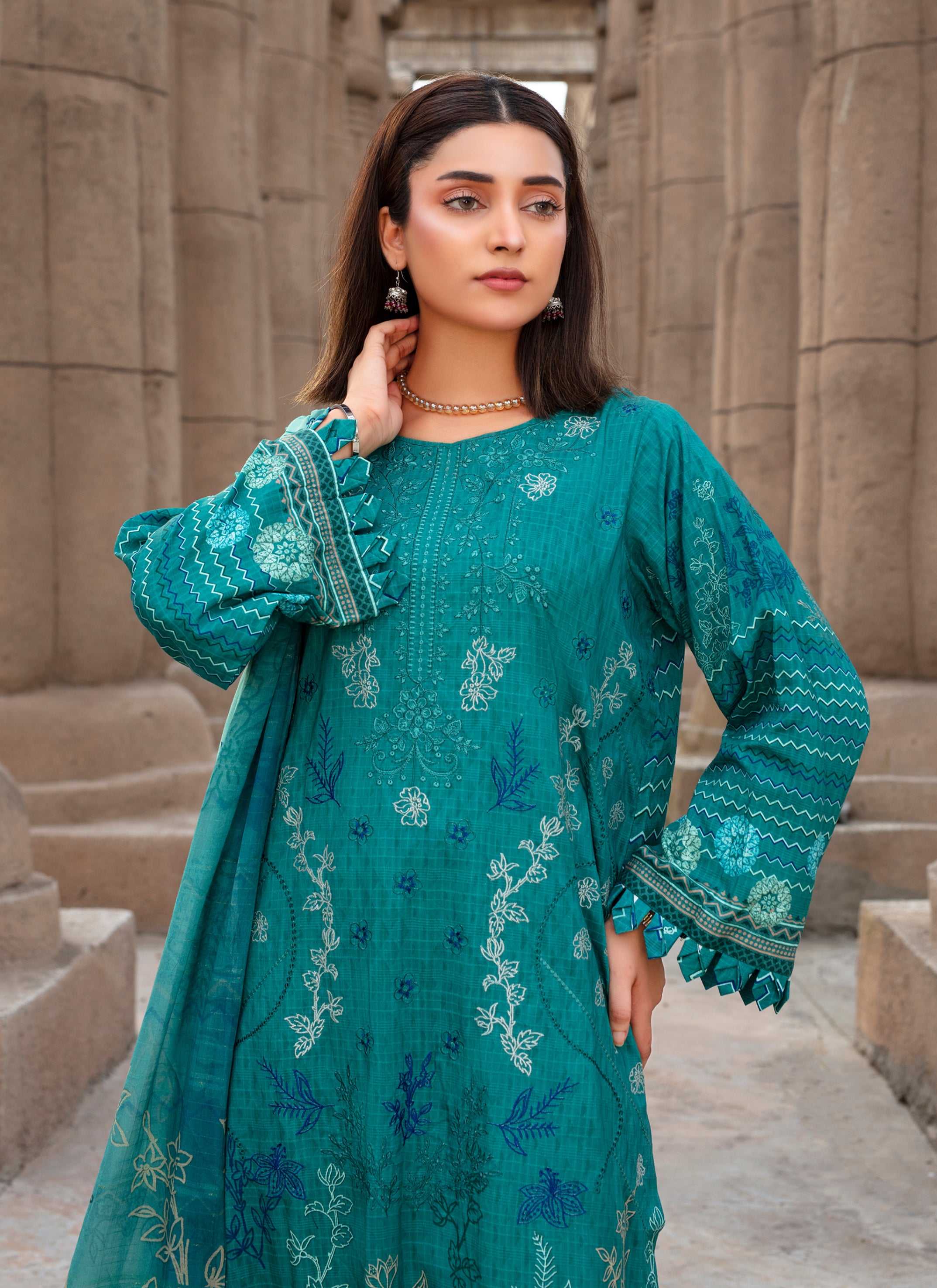 SASSI Viscose EMB Shirt & Dupatta Vol-2457