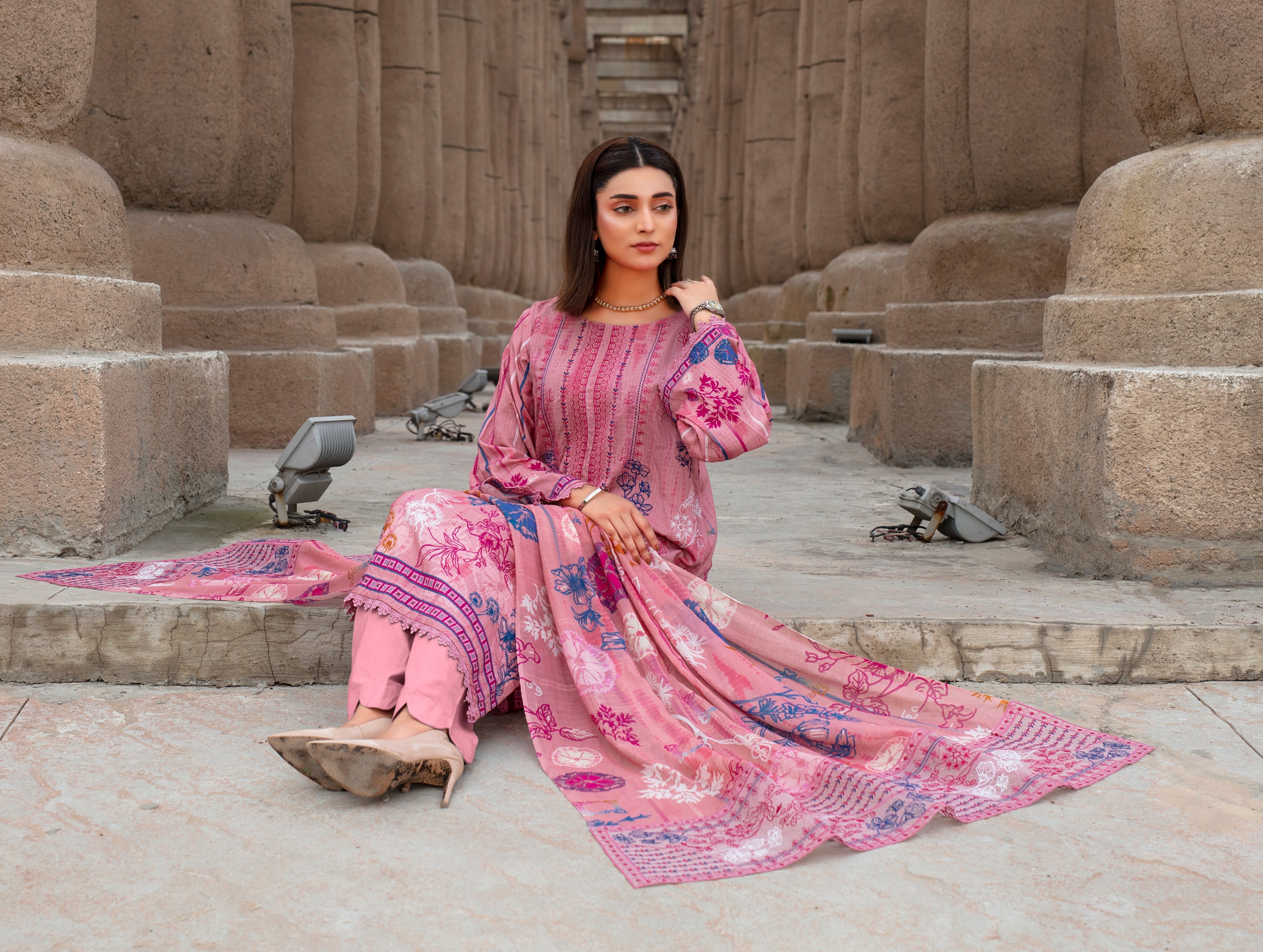 SASSI Viscose EMB Shirt & Dupatta Vol-2457