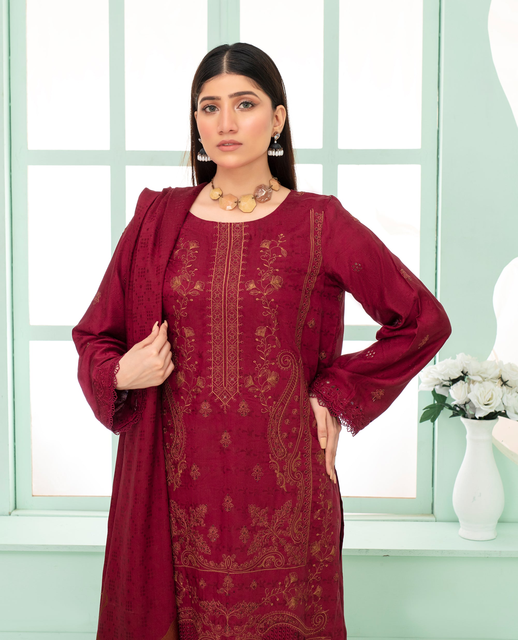 SASSI Viscose EMB Shirt & Dupatta Vol-2420