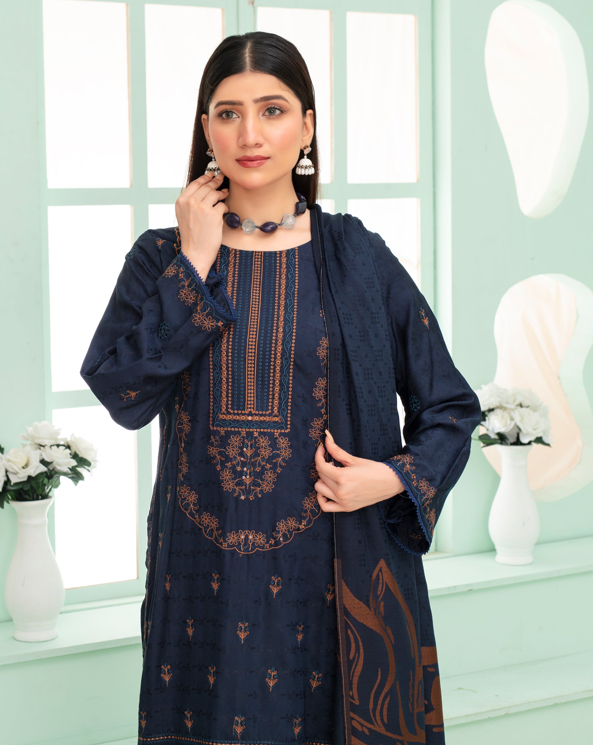 SASSI Viscose EMB Shirt & Dupatta Vol-2420