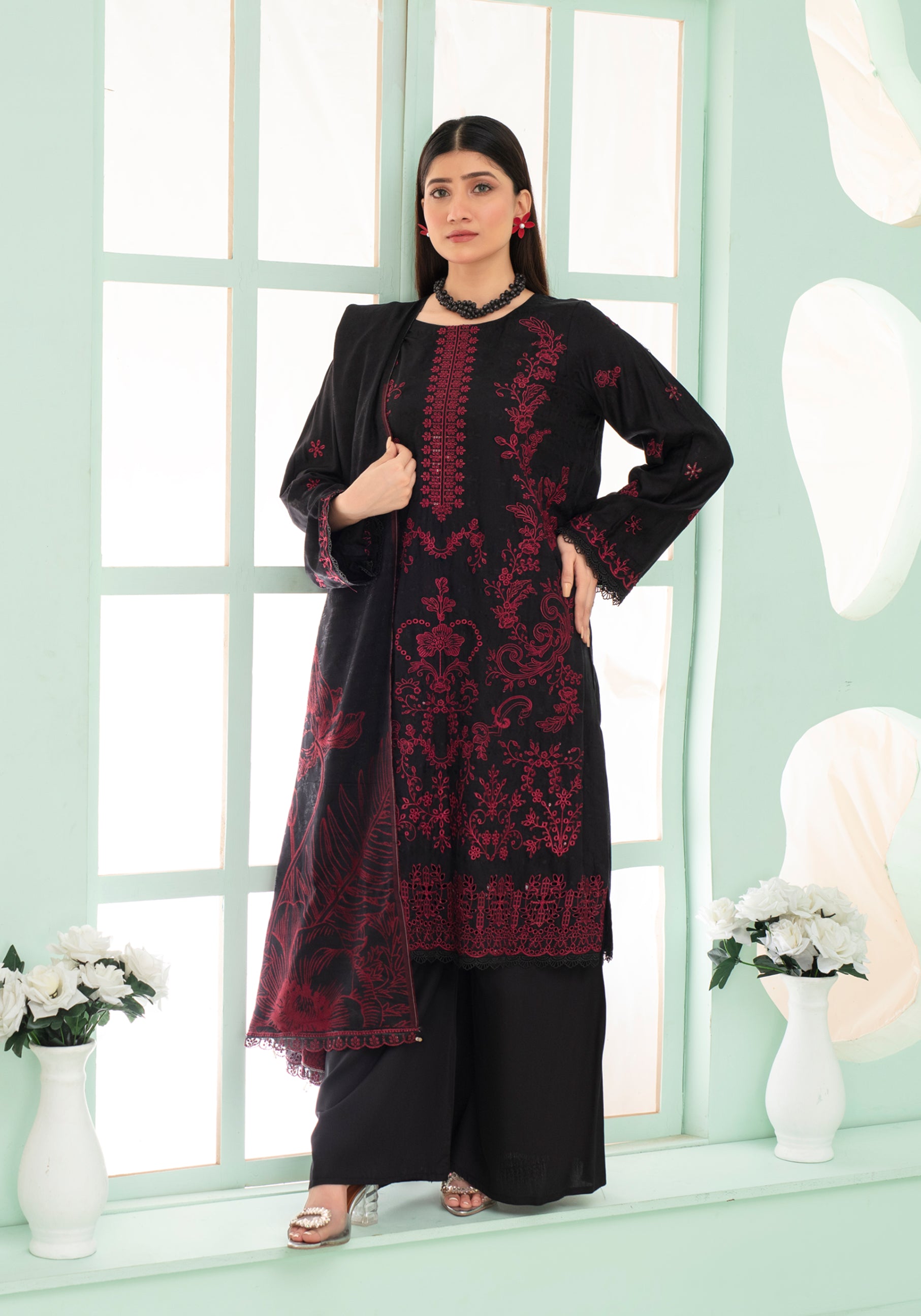 SASSI Viscose EMB Shirt & Dupatta Vol-2420
