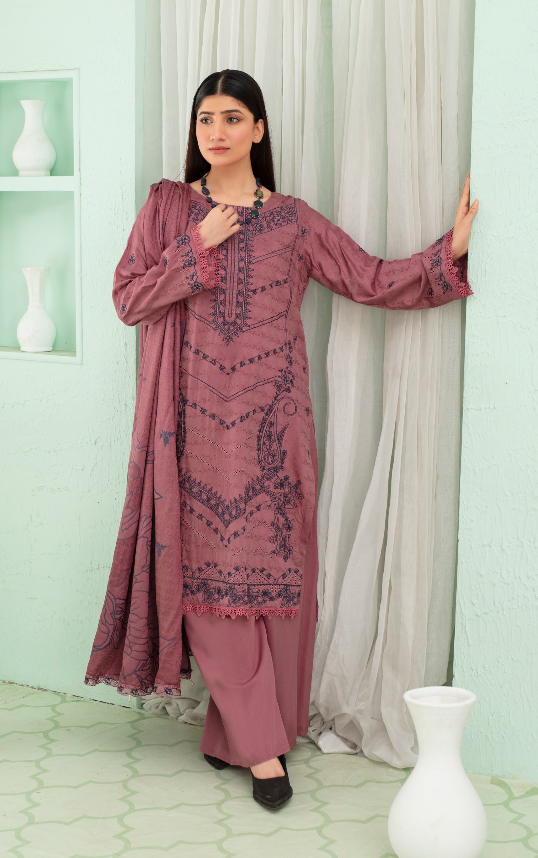 SASSI Viscose EMB Shirt & Dupatta Vol-2420