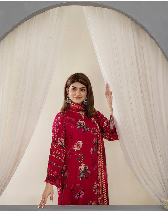 SASSI Viscose Print Shirt & Dupatta Vol-2484