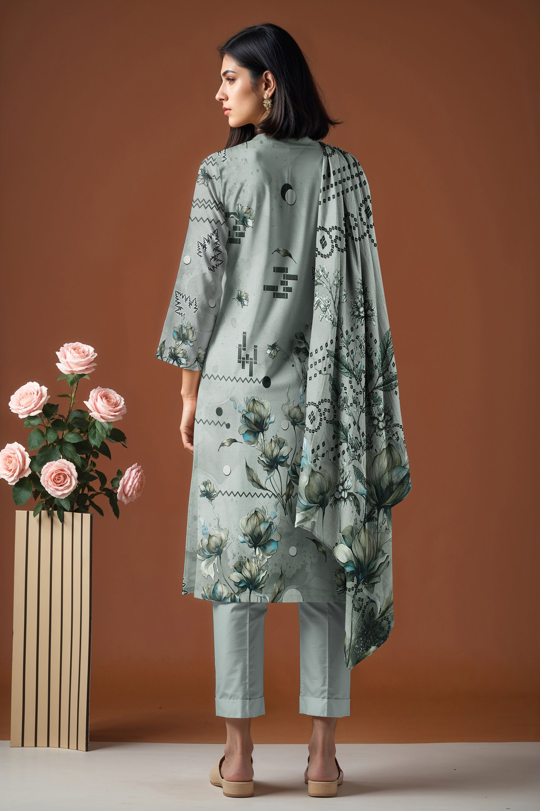 SASSI WOOL Print Shirt & Dupatta Vol-2499