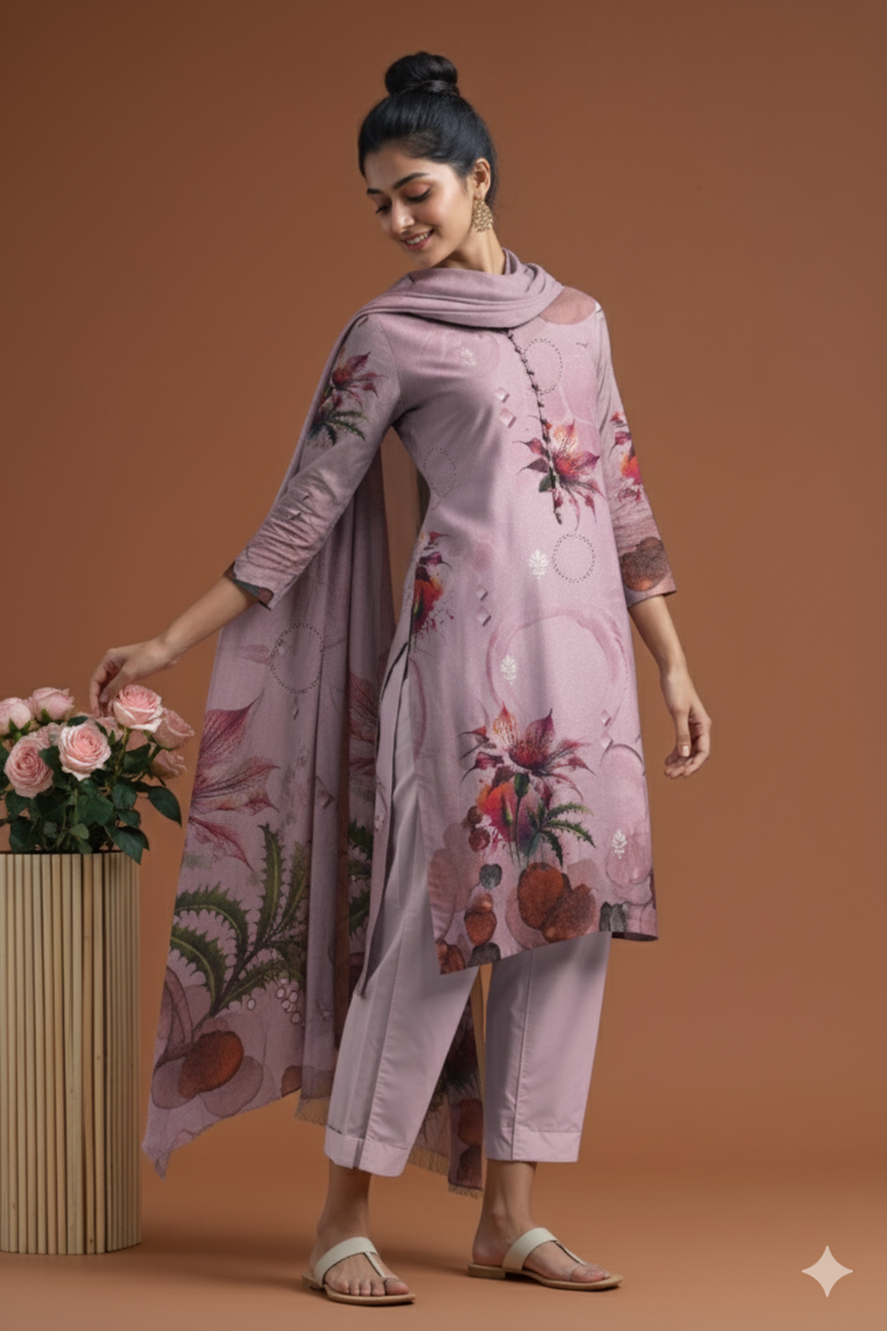 SASSI WOOL Print Shirt & Dupatta Vol-2499