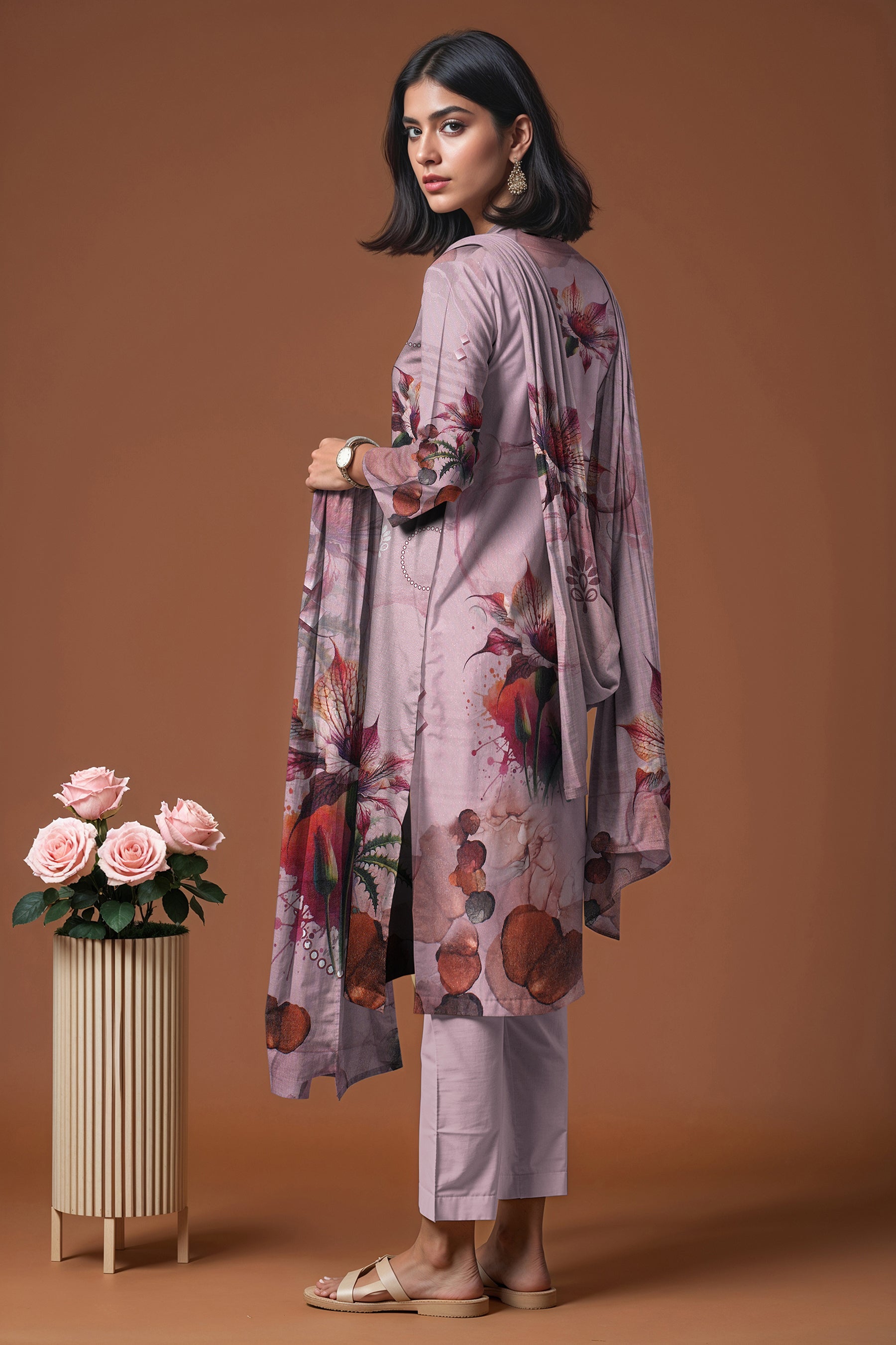 SASSI WOOL Print Shirt & Dupatta Vol-2499