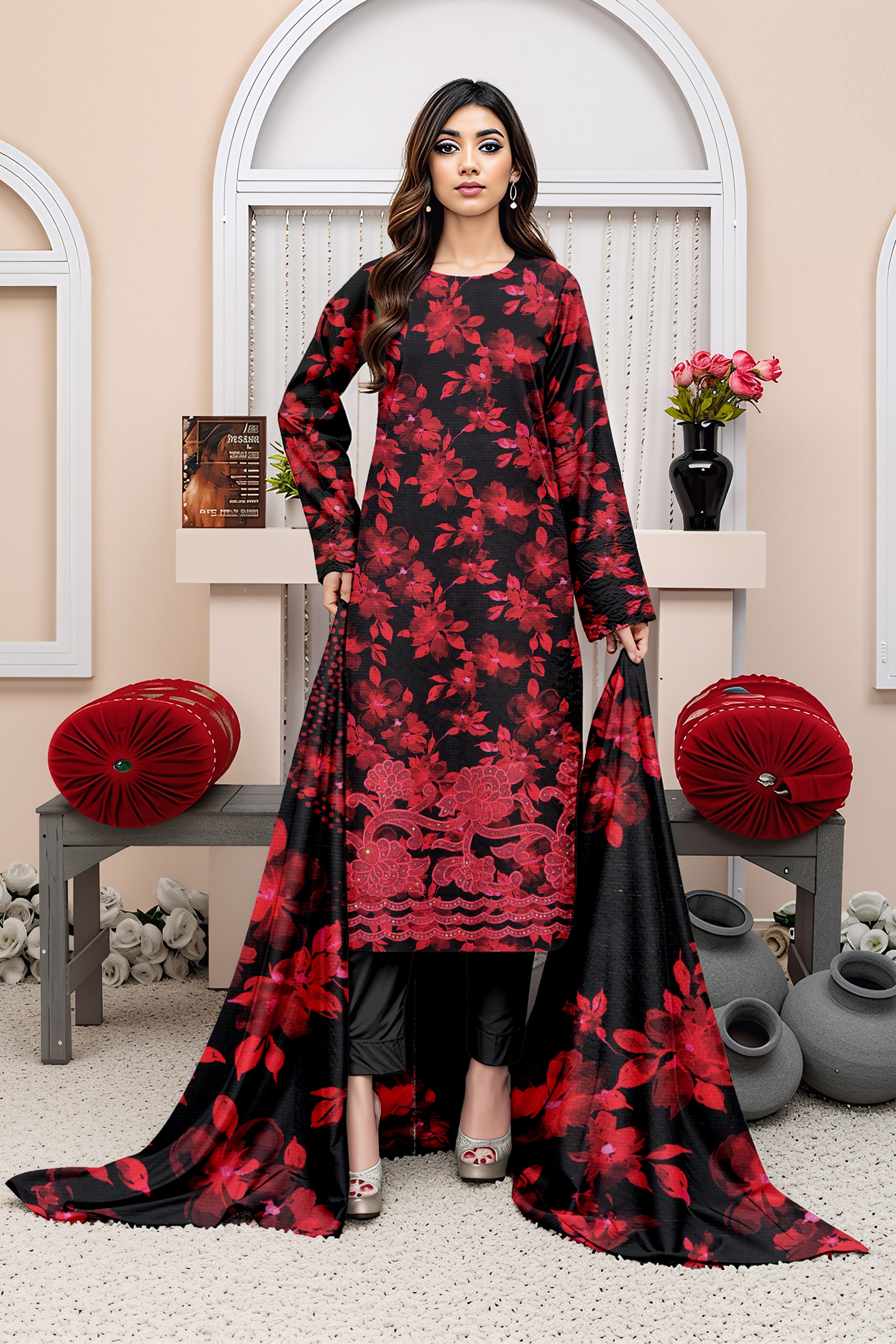 SASSI VISCOSE EMB Shirt & Dupatta Vol-2489