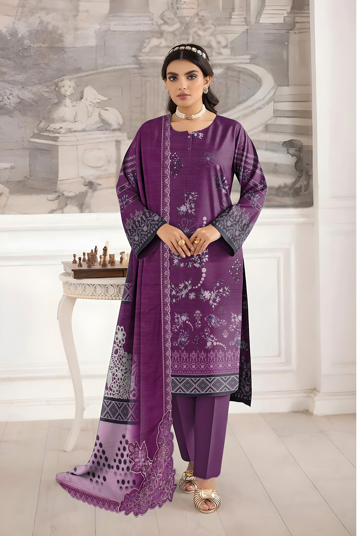 SASSI KHADDER EMB Shirt & Dupatta Vol-2450