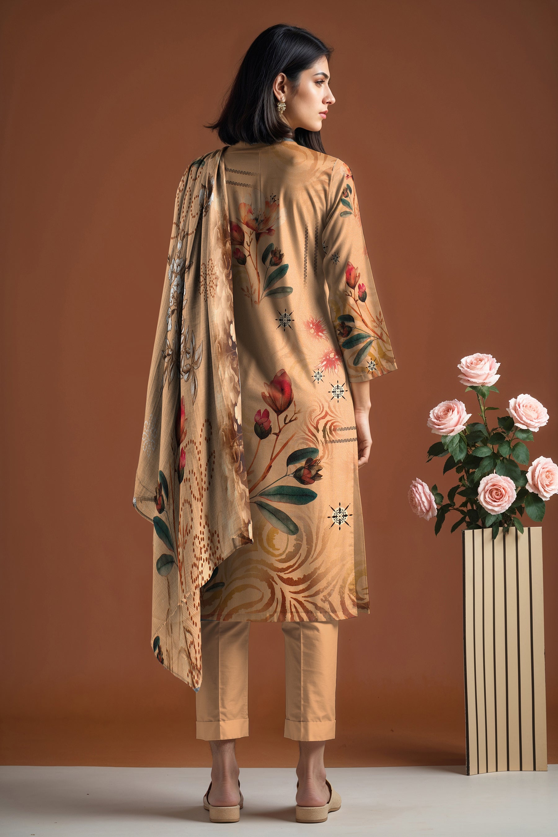 SASSI WOOL Print Shirt & Dupatta Vol-2499