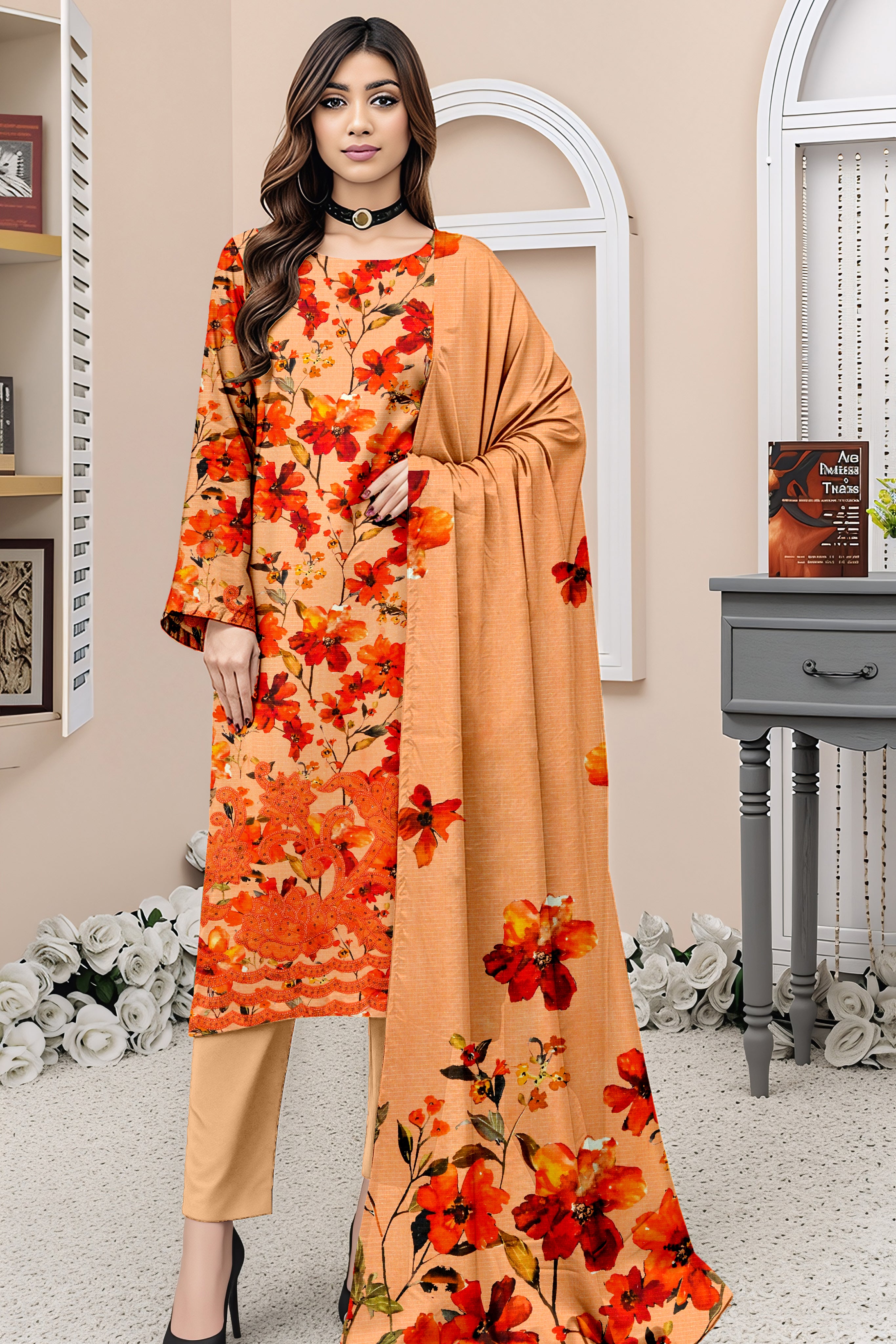 SASSI VISCOSE EMB Shirt & Dupatta Vol-2489