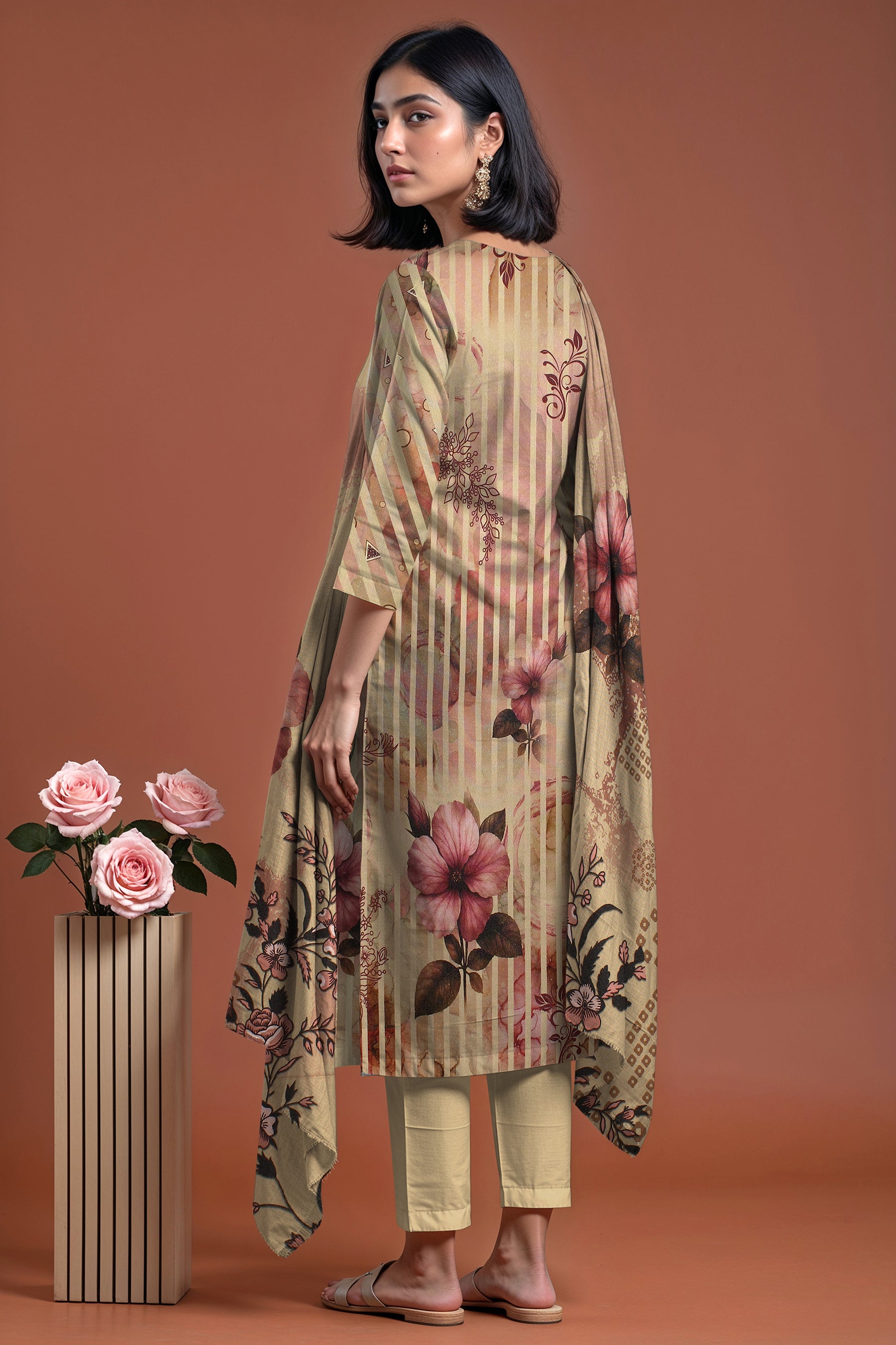 SASSI WOOL Print Shirt & Dupatta Vol-2499