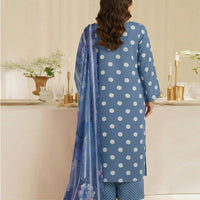 Sassi Vol 3103 Unstitched Lawn Suit 3 Piece with Floral Voil Dupatta — 2